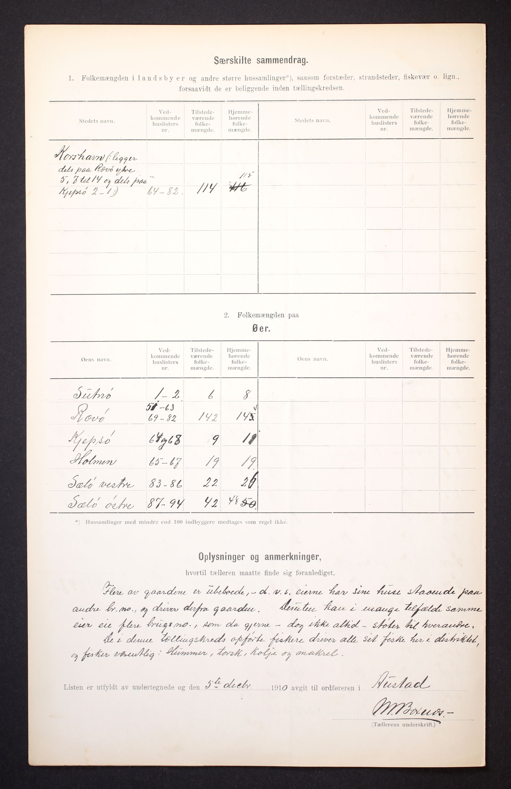 RA, Folketelling 1910 for 1031 Austad herred, 1910, s. 6