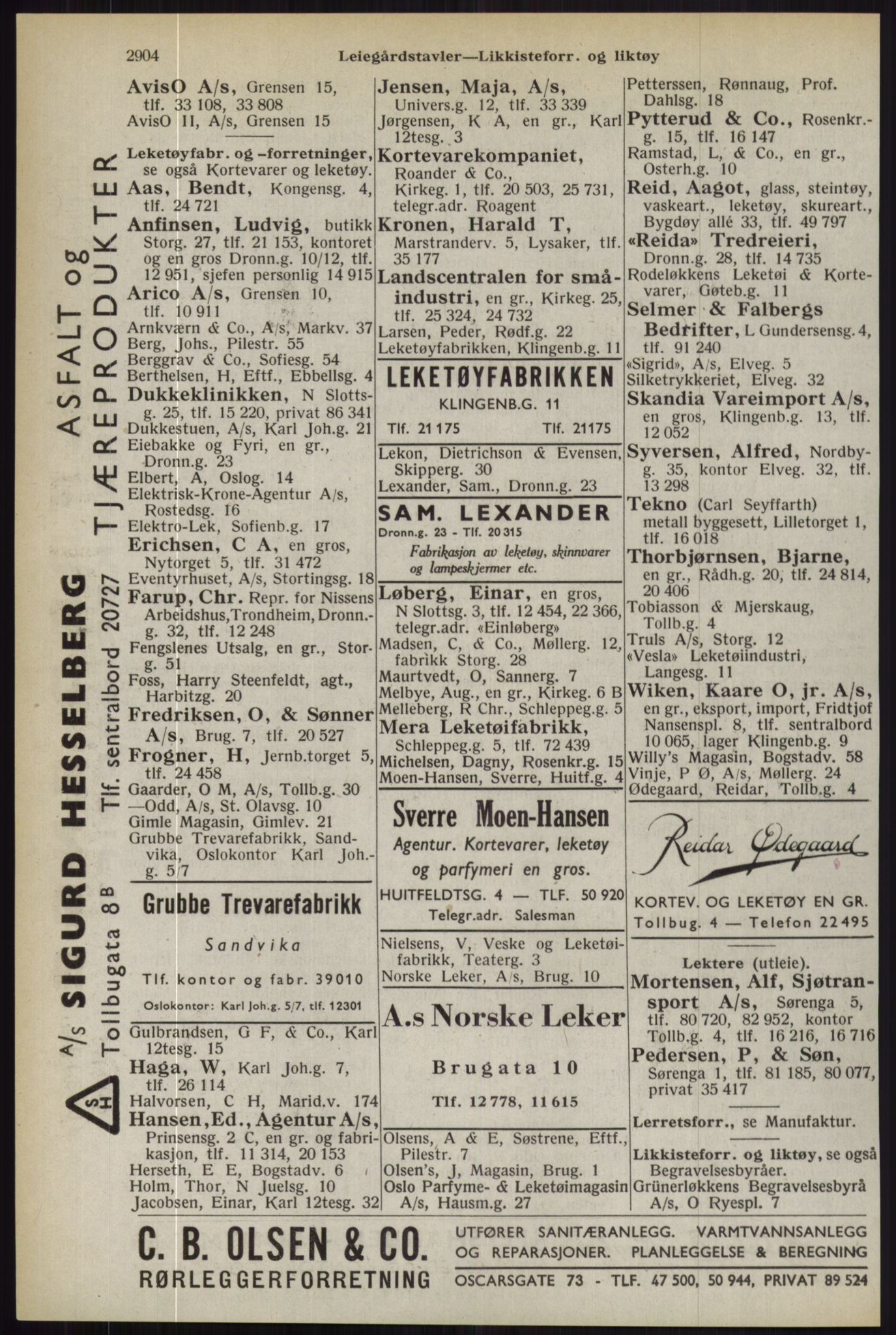 Kristiania/Oslo adressebok, PUBL/-, 1944, s. 2904