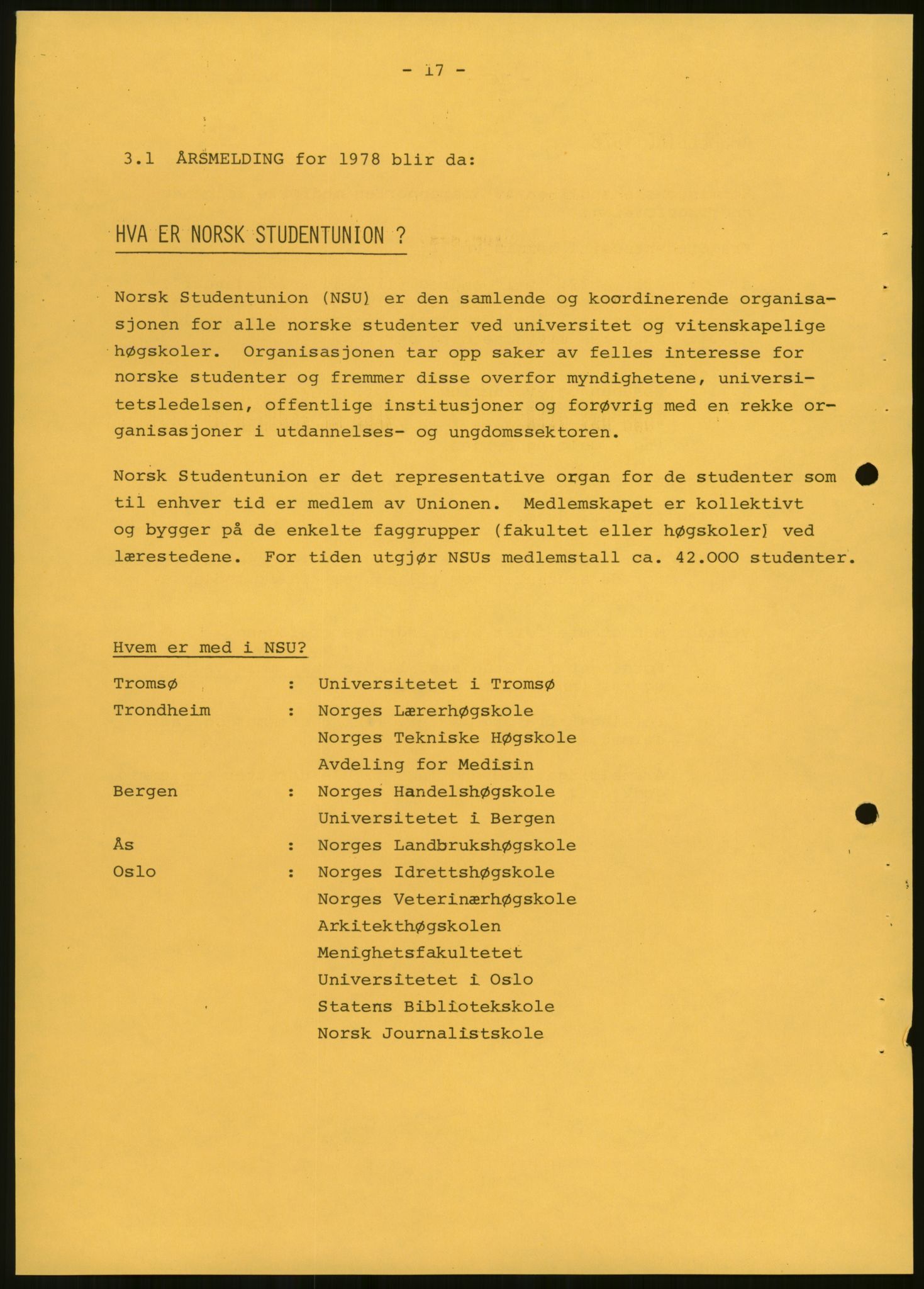 Norsk Studentunion, AV/RA-PA-0794/Fg/L0067: Landstinget, 1968-1979