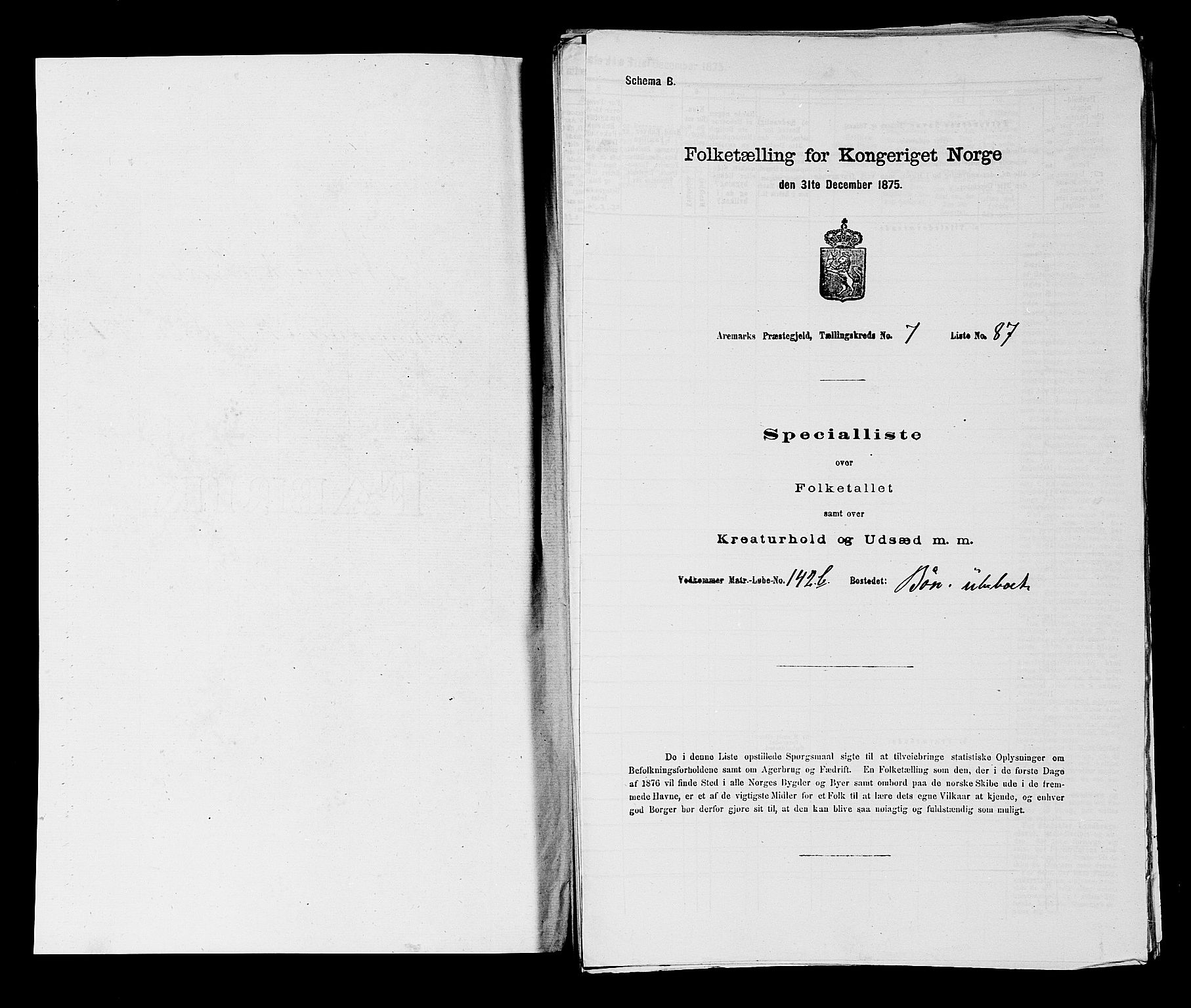 RA, Folketelling 1875 for 0118P Aremark prestegjeld, 1875, s. 1027