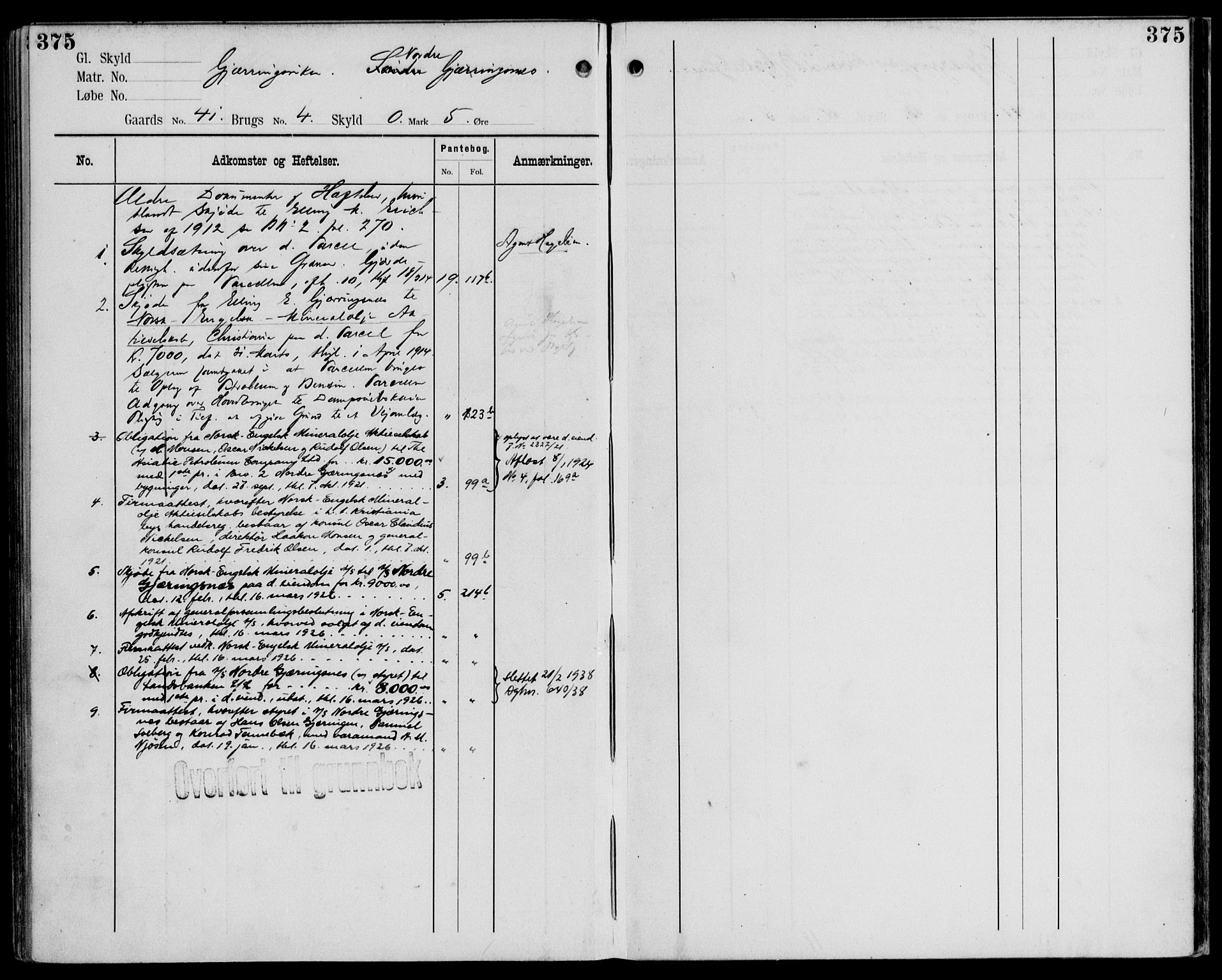 Midhordland sorenskriveri, AV/SAB-A-3001/1/G/Ga/Gab/L0107: Panteregister nr. II.A.b.107, s. 375