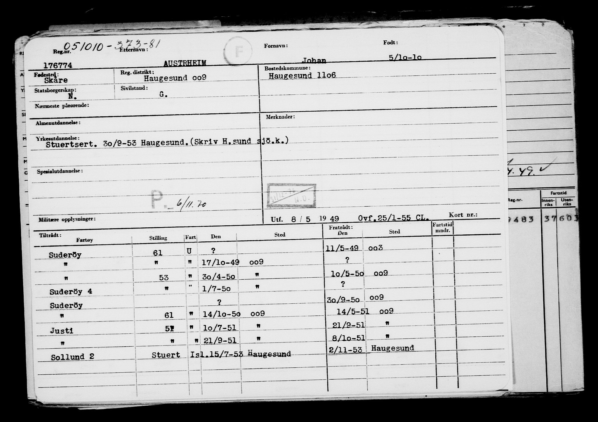 Direktoratet for sjømenn, AV/RA-S-3545/G/Gb/L0092: Hovedkort, 1910, s. 60