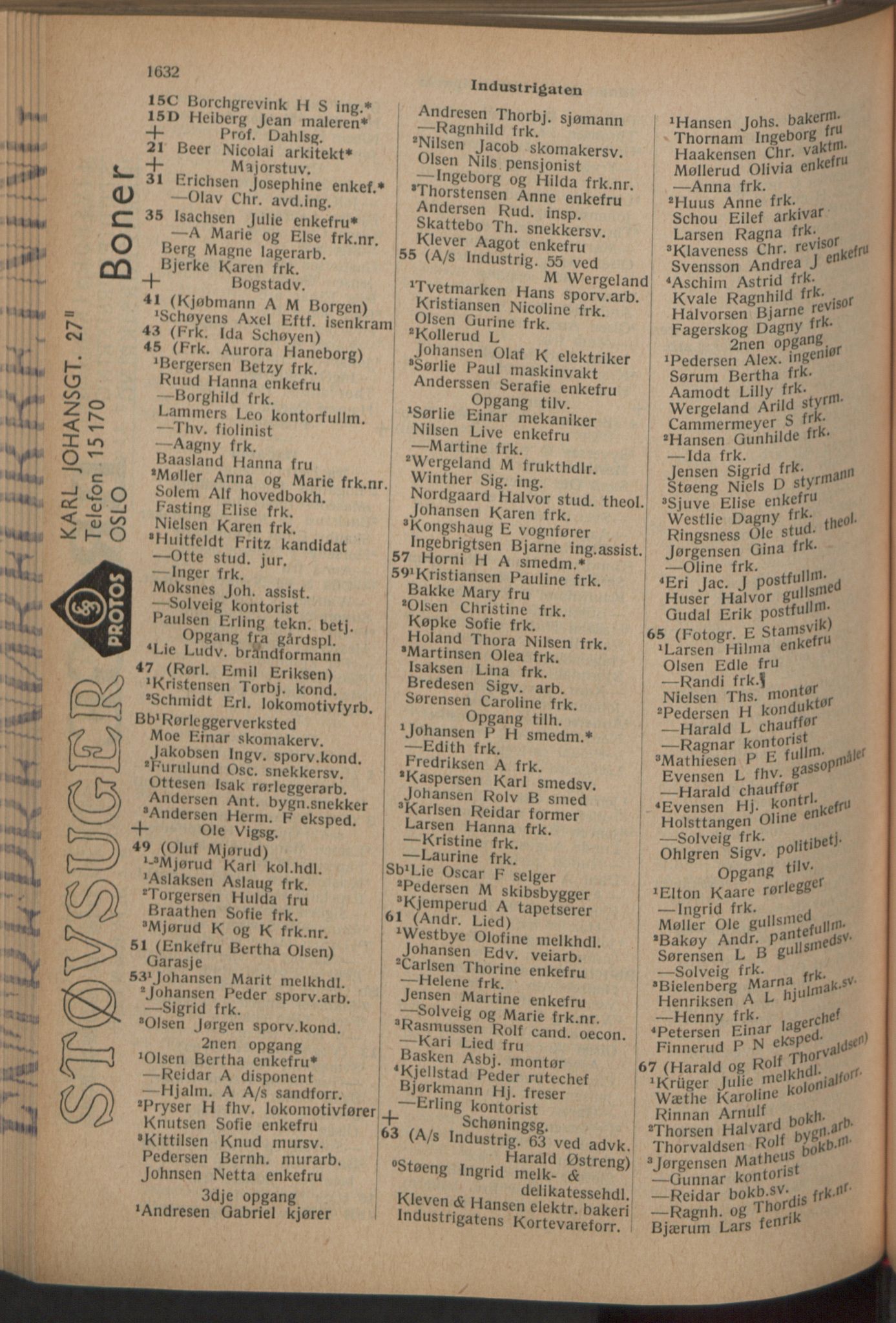 Kristiania/Oslo adressebok, PUBL/-, 1933, s. 1632