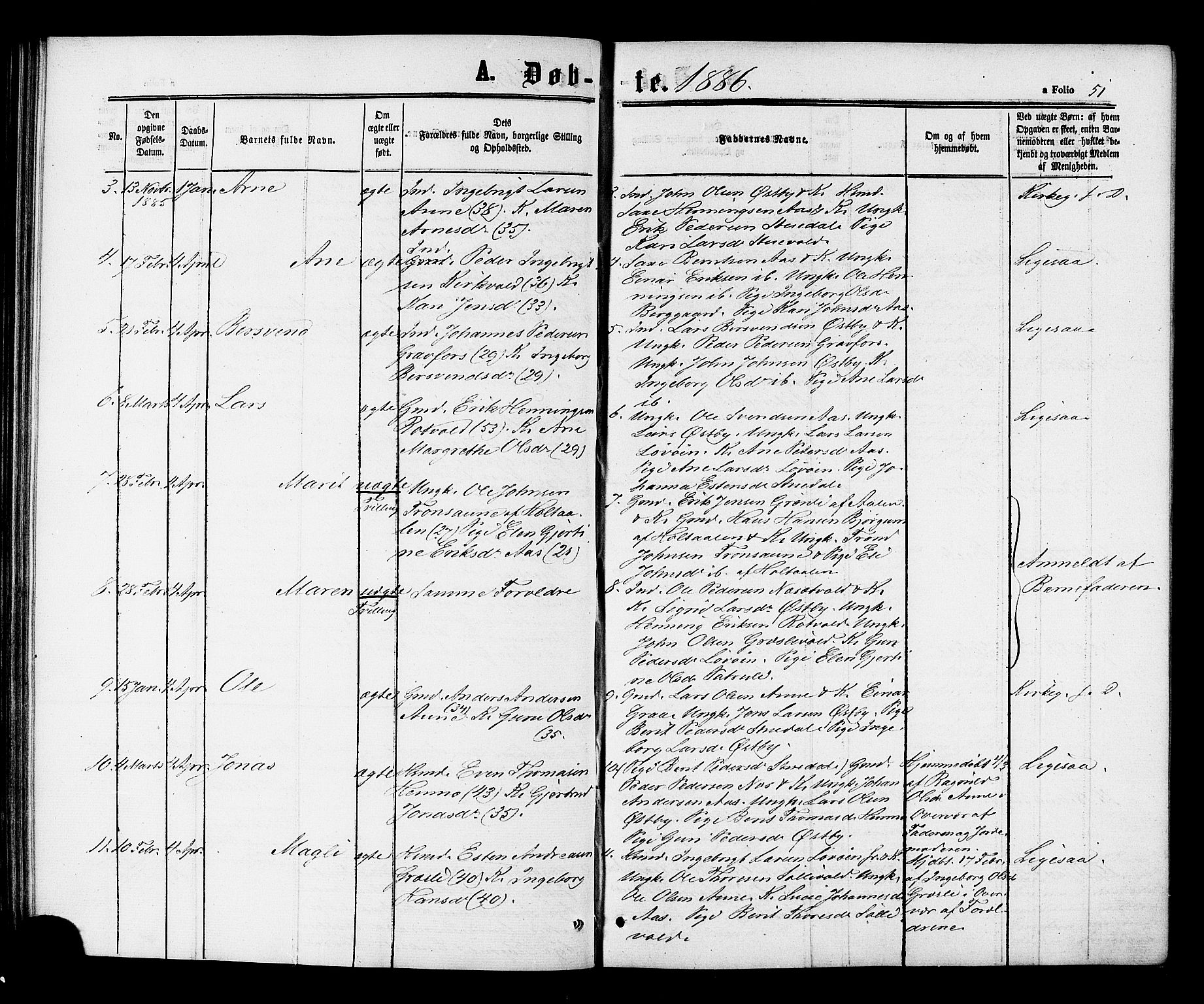 Ministerialprotokoller, klokkerbøker og fødselsregistre - Sør-Trøndelag, SAT/A-1456/698/L1163: Ministerialbok nr. 698A01, 1862-1887, s. 51
