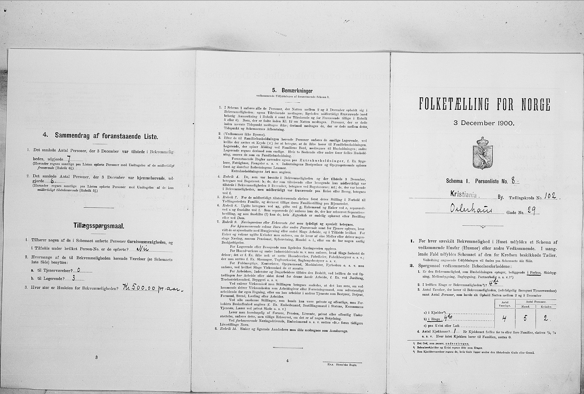 SAO, Folketelling 1900 for 0301 Kristiania kjøpstad, 1900, s. 70101