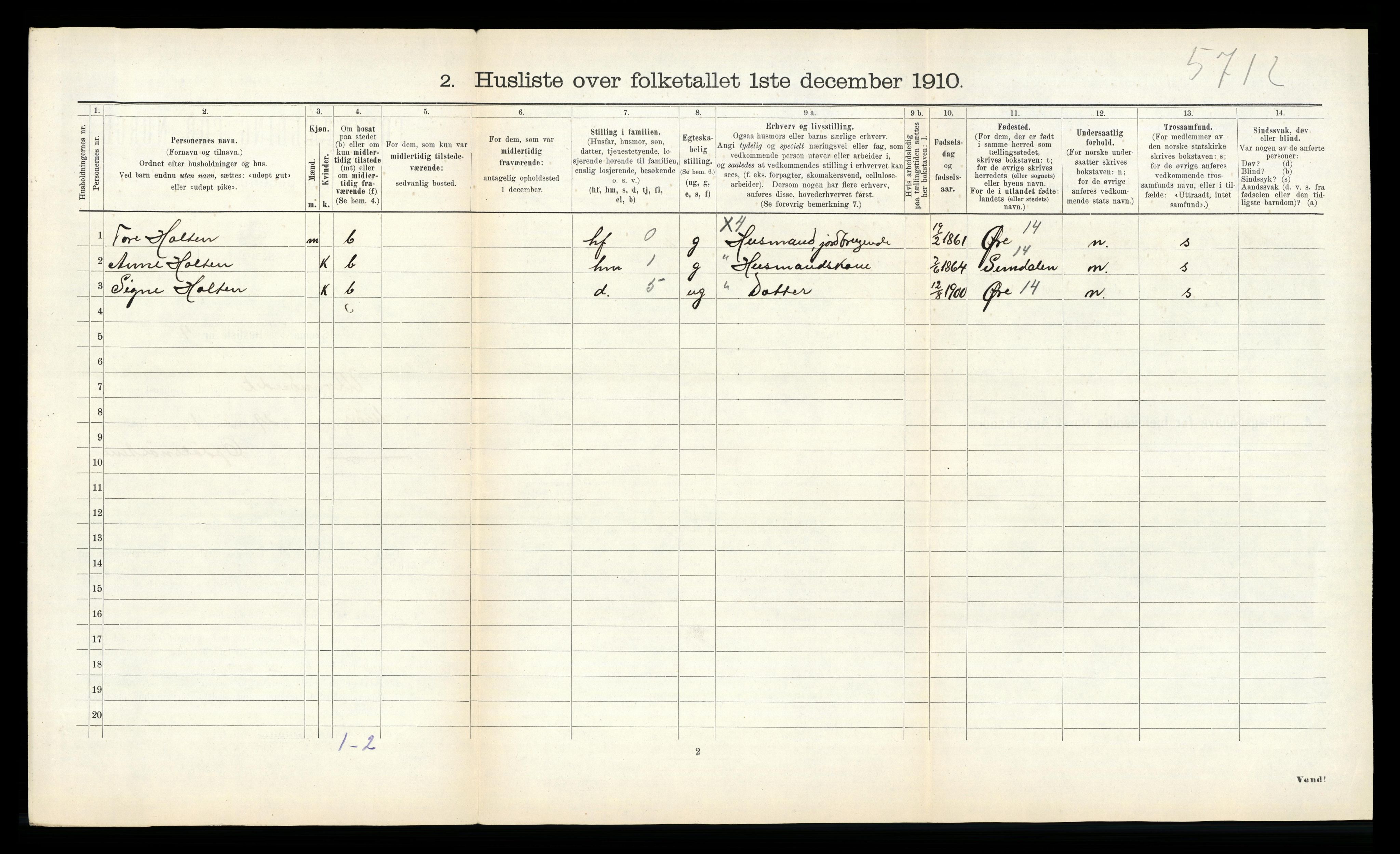 RA, Folketelling 1910 for 1562 Ålvundeid herred, 1910, s. 24