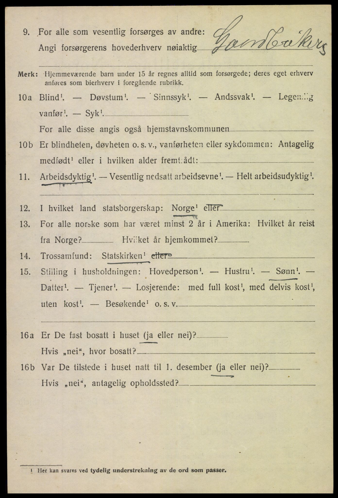 SAH, Folketelling 1920 for 0544 Øystre Slidre herred, 1920, s. 1428