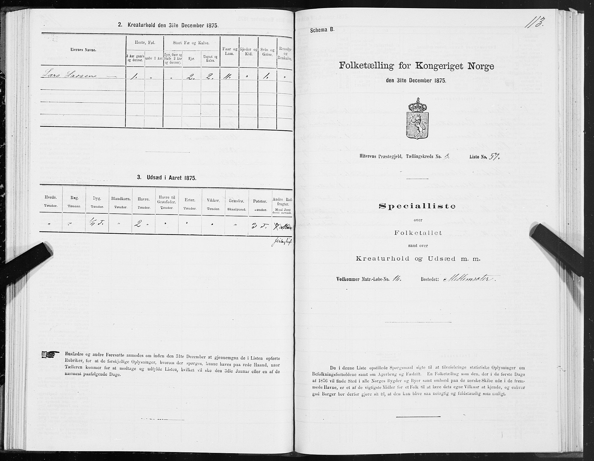 SAT, Folketelling 1875 for 1617P Hitra prestegjeld, 1875, s. 2113