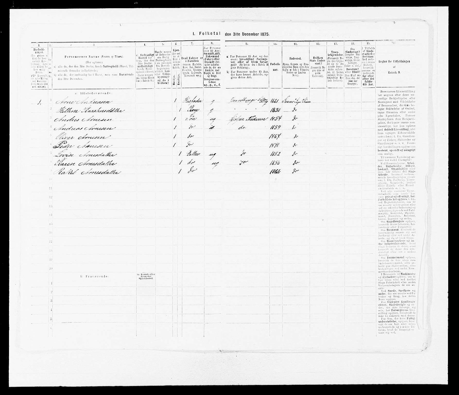 SAB, Folketelling 1875 for 1437L Kinn prestegjeld, Kinn sokn og Svanøy sokn, 1875, s. 650