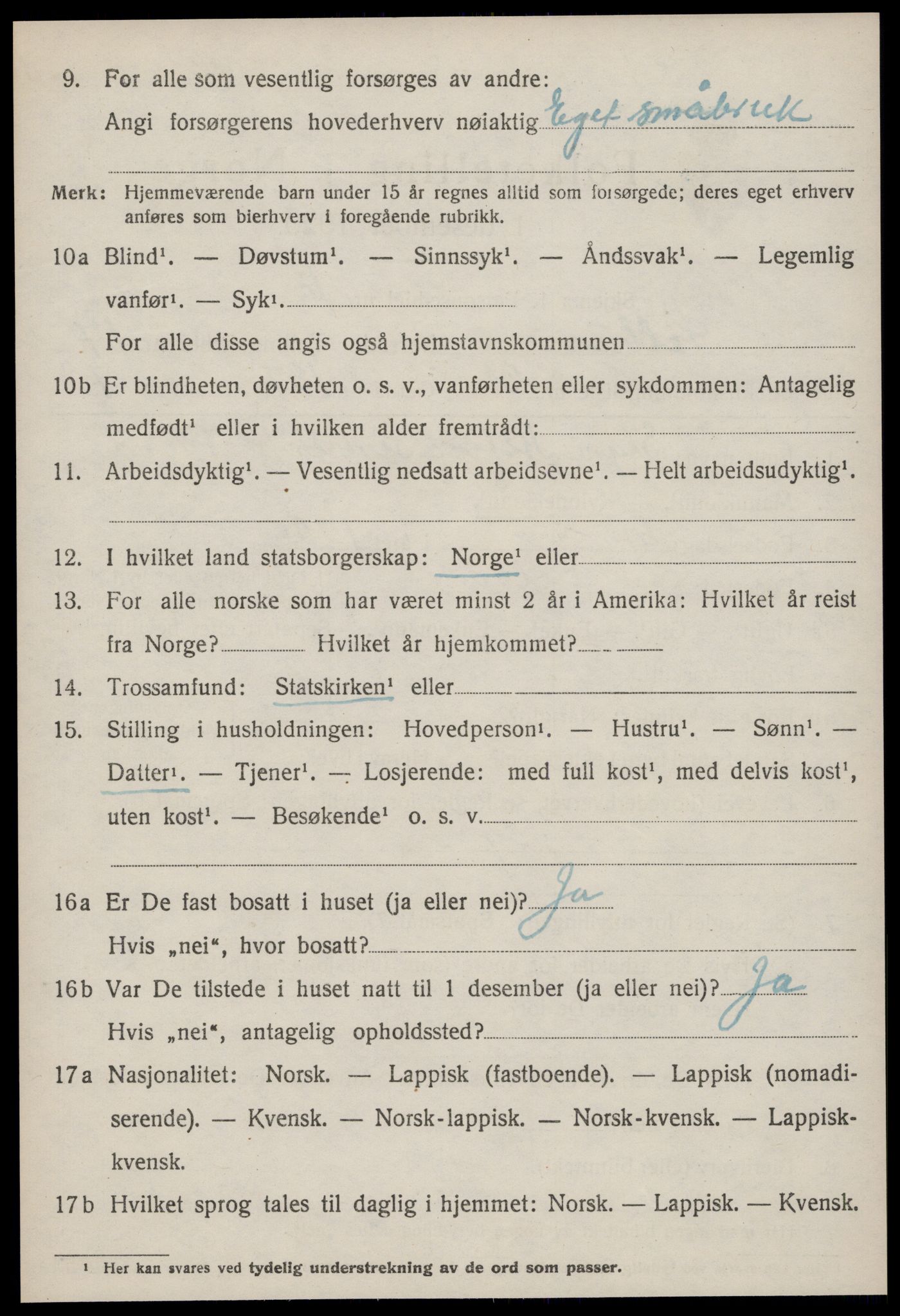 SAT, Folketelling 1920 for 1664 Selbu herred, 1920, s. 9239