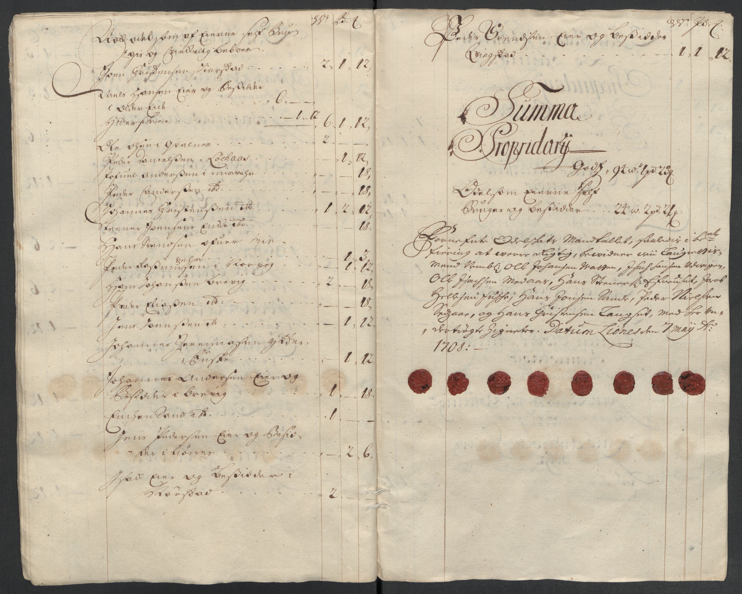 Rentekammeret inntil 1814, Reviderte regnskaper, Fogderegnskap, AV/RA-EA-4092/R66/L4581: Fogderegnskap Salten, 1707-1710, s. 270