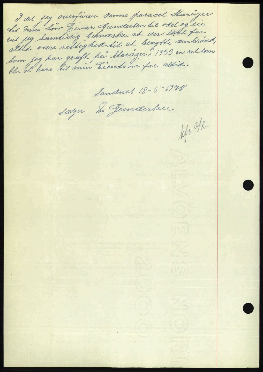 Nedenes sorenskriveri, AV/SAK-1221-0006/G/Gb/Gba/L0059: Pantebok nr. A11, 1948-1948, Dagboknr: 757/1948