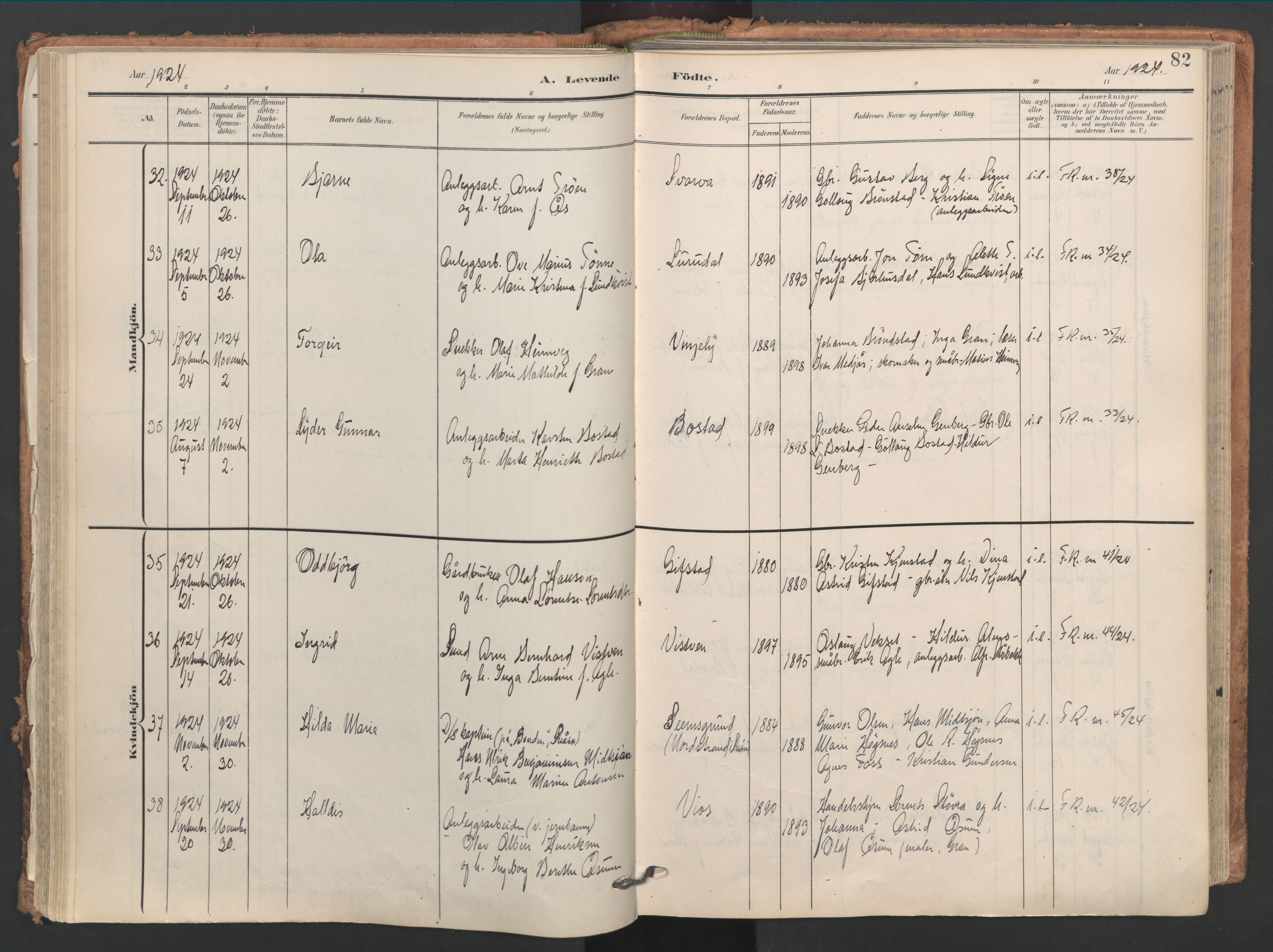 Ministerialprotokoller, klokkerbøker og fødselsregistre - Nord-Trøndelag, AV/SAT-A-1458/749/L0477: Ministerialbok nr. 749A11, 1902-1927, s. 82