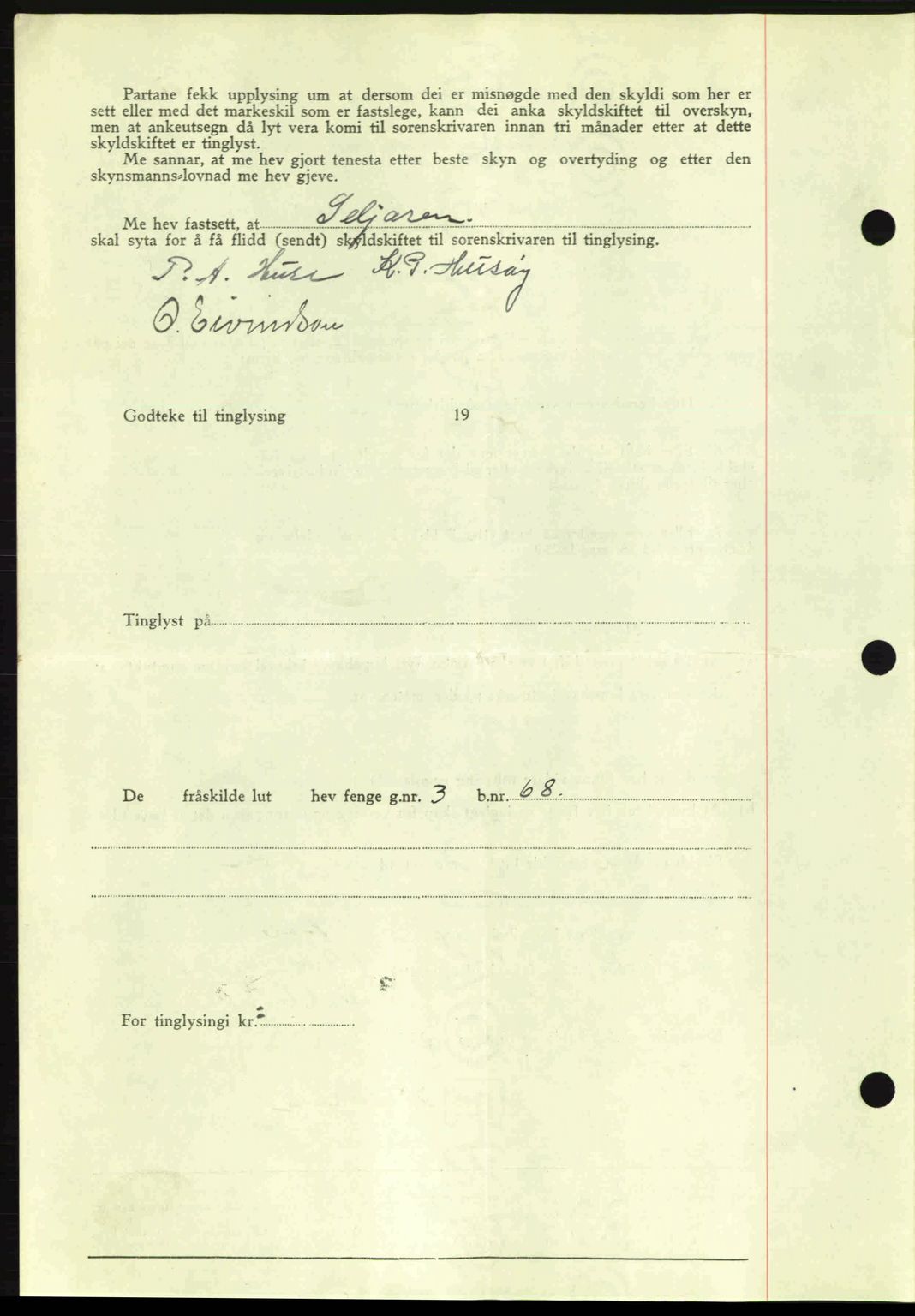 Romsdal sorenskriveri, AV/SAT-A-4149/1/2/2C: Pantebok nr. A13, 1942-1943, Dagboknr: 293/1943