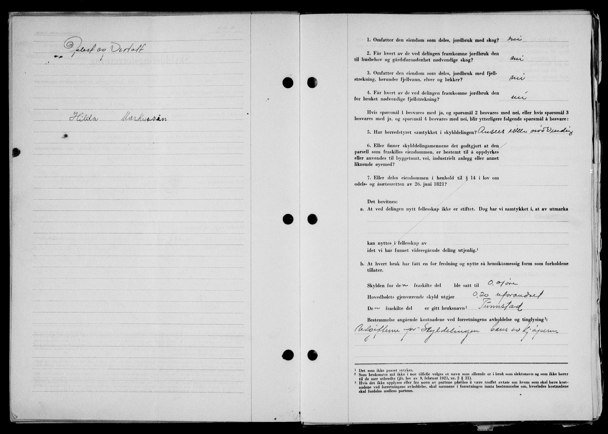 Lofoten sorenskriveri, SAT/A-0017/1/2/2C/L0016a: Pantebok nr. 16a, 1947-1947, Dagboknr: 1349/1947