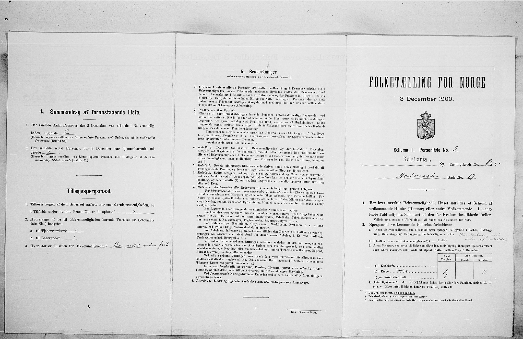 SAO, Folketelling 1900 for 0301 Kristiania kjøpstad, 1900, s. 66121