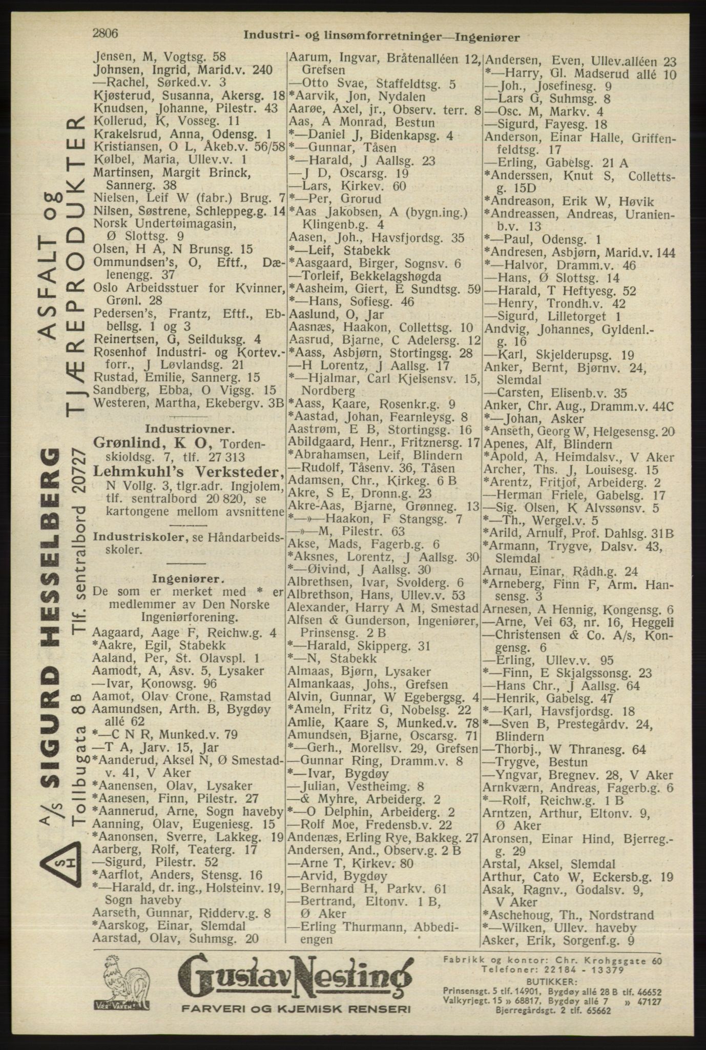 Kristiania/Oslo adressebok, PUBL/-, 1940, s. 2756