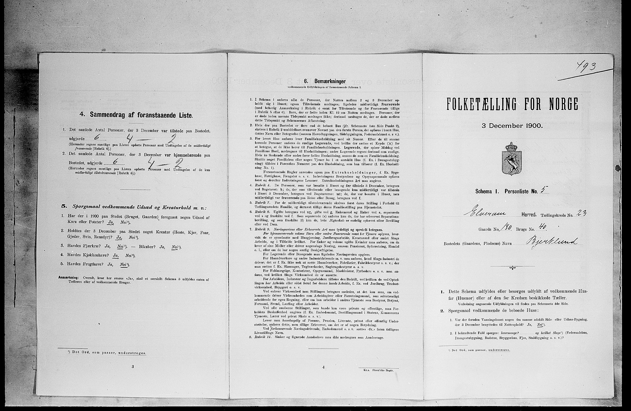 SAH, Folketelling 1900 for 0427 Elverum herred, 1900, s. 2913