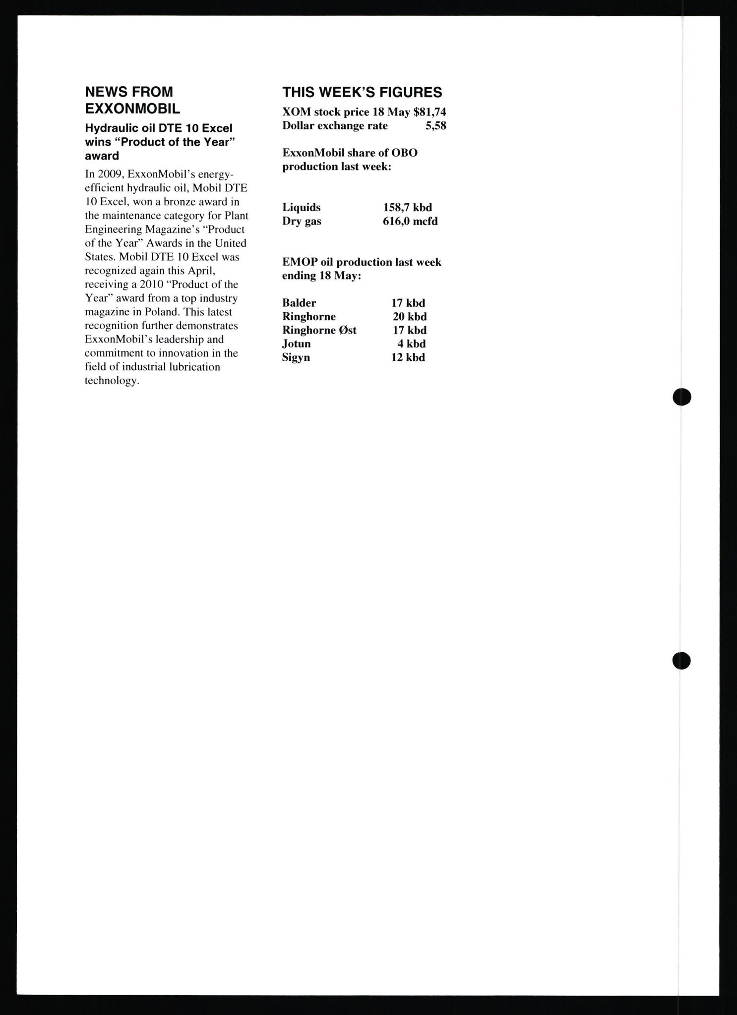 Pa 0982 - Esso Norge A/S, AV/SAST-A-100448/X/Xd/L0007: Ukenytt, 2007-2012