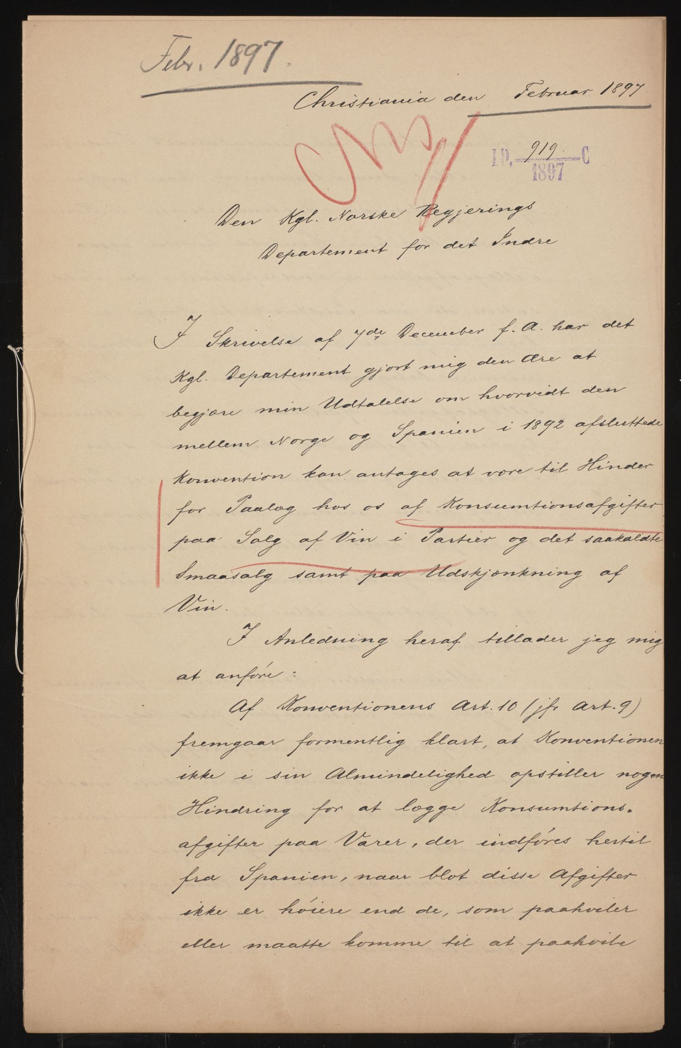 Utenriksdepartementet, AV/RA-S-2259, 1873-1919, s. 8