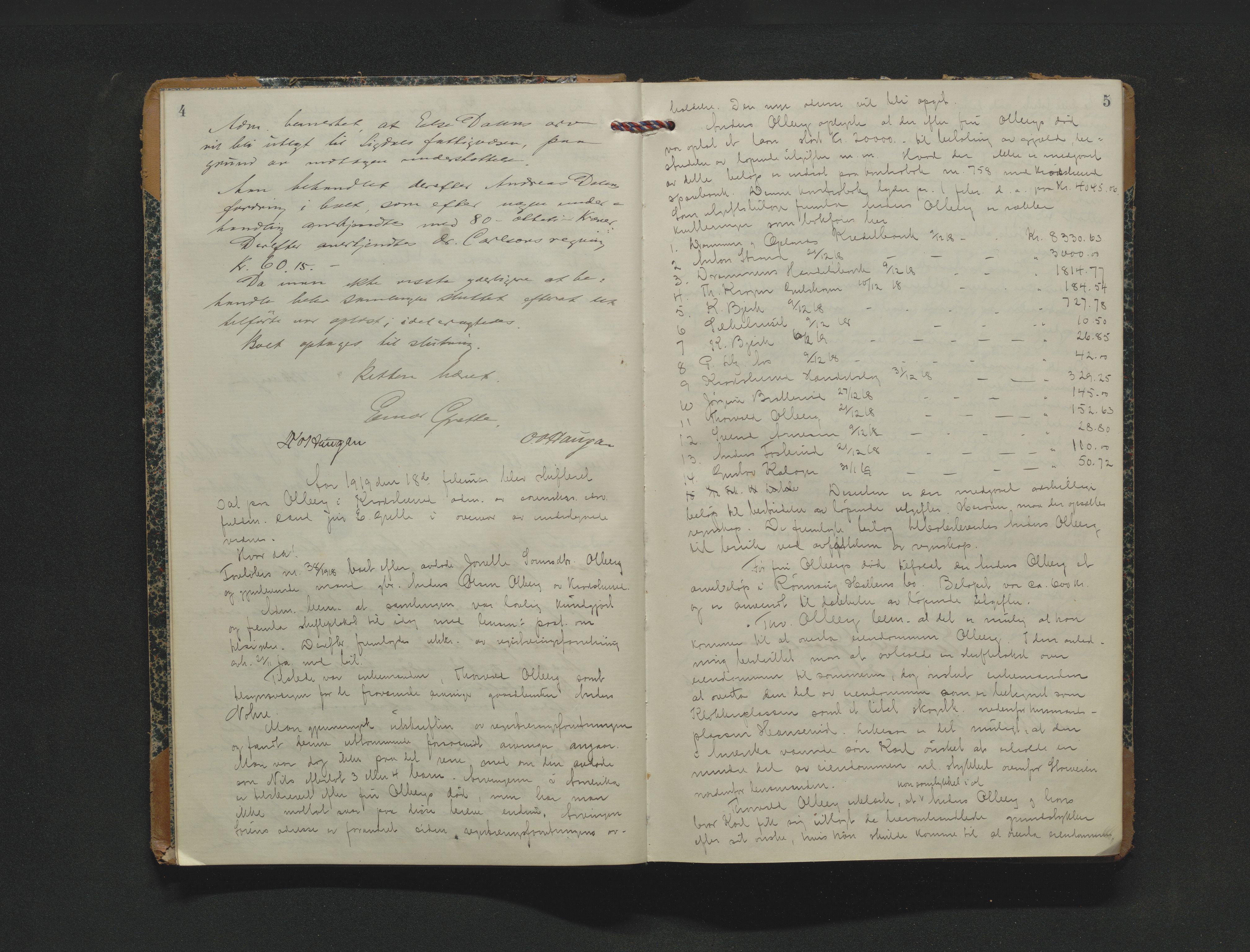 Eiker, Modum og Sigdal sorenskriveri, AV/SAKO-A-123/H/Hb/Hbb/Hbbd/L0009: Registrerings- og forhandlingsprotokoll, 1919-1922, s. 4-5