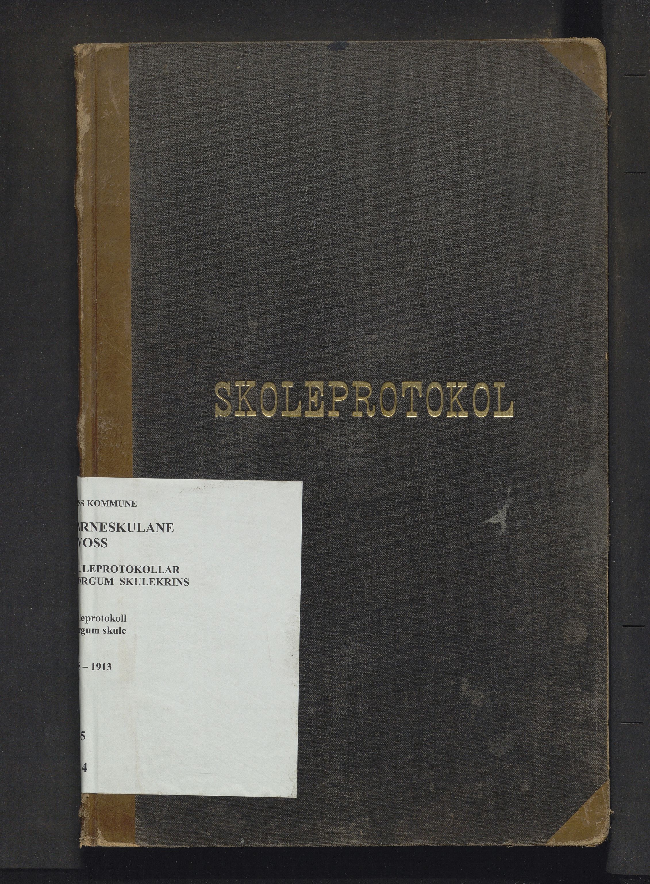 Voss kommune. Barneskulane, IKAH/1235-231/F/Fh/L0004: Skuleprotokoll for Bjørgum skule, 1908-1913