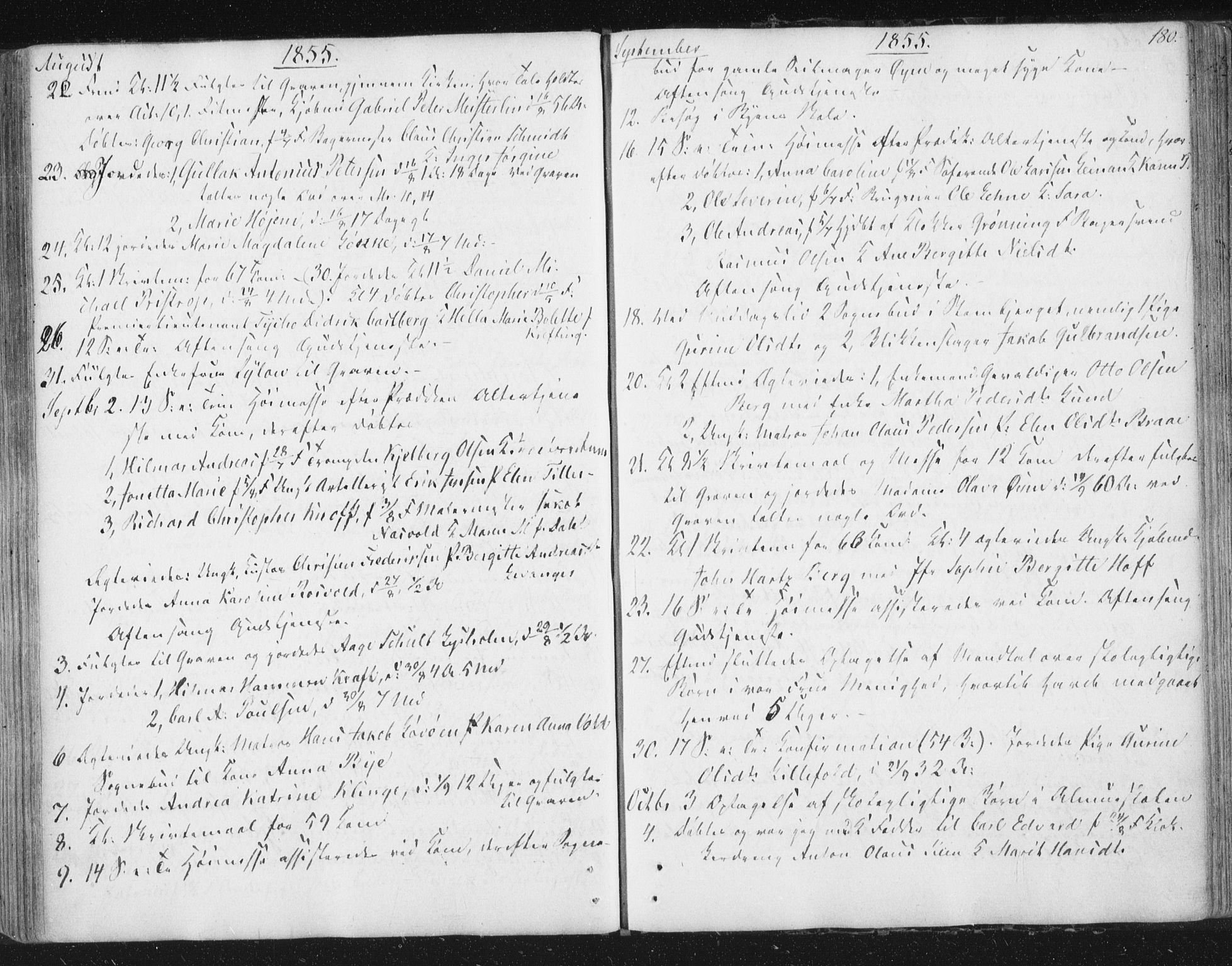 Ministerialprotokoller, klokkerbøker og fødselsregistre - Sør-Trøndelag, SAT/A-1456/602/L0127: Residerende kapellans bok nr. 602B01, 1821-1875, s. 180