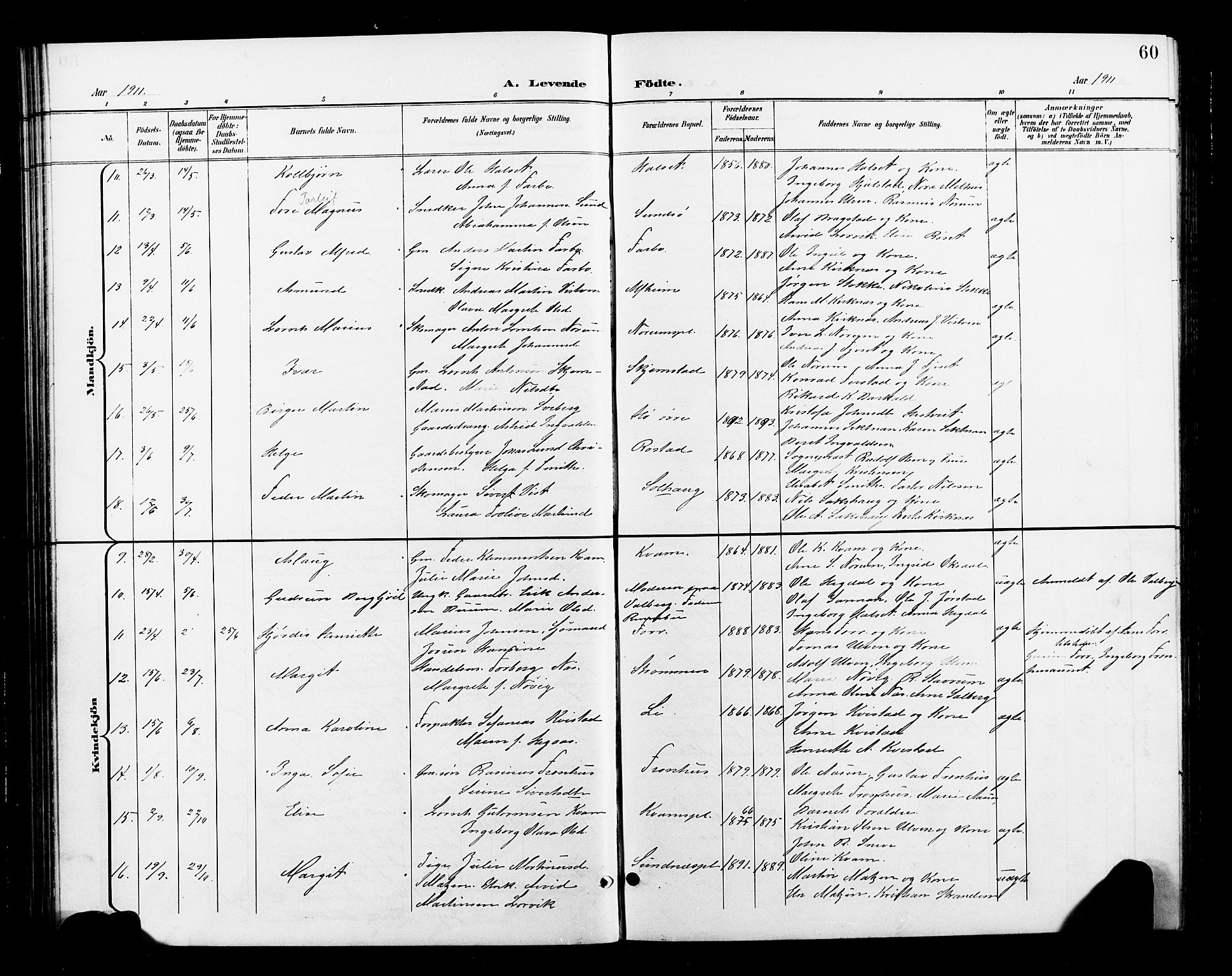 Ministerialprotokoller, klokkerbøker og fødselsregistre - Nord-Trøndelag, SAT/A-1458/730/L0302: Klokkerbok nr. 730C05, 1898-1924, s. 60