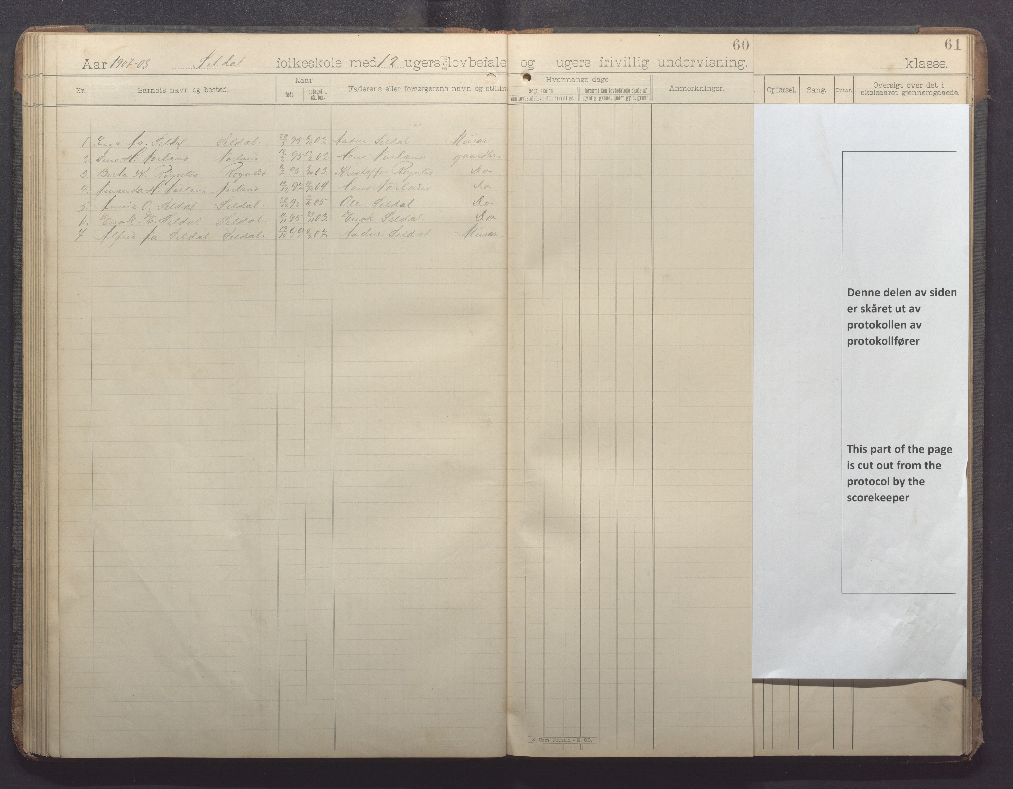 Høle kommune - Oltesvik skole, IKAR/K-100031/H/L0001: Skoleprotokoll, 1894-1915, s. 60