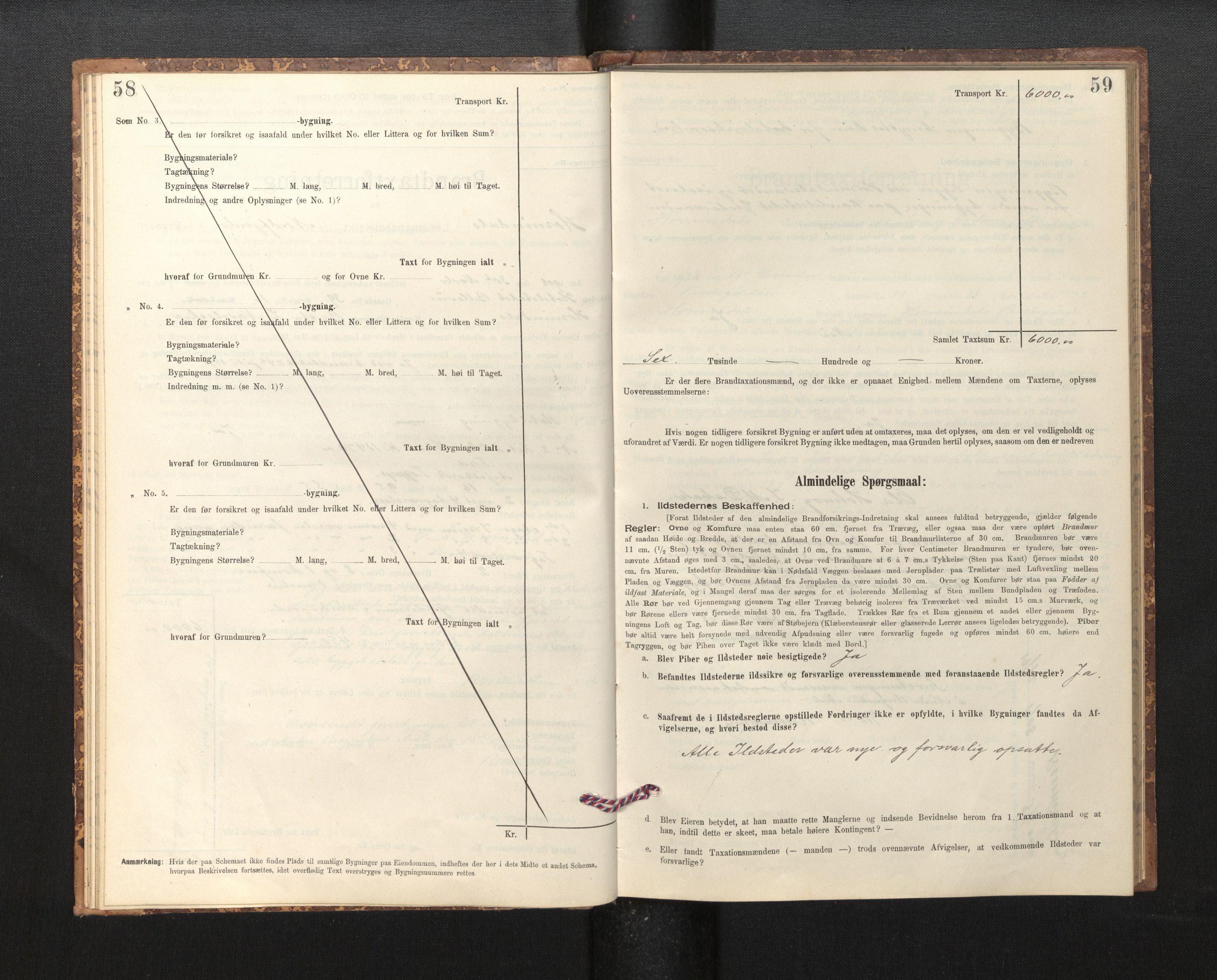 Lensmannen i Hornindal, SAB/A-28201/0012/L0001: Branntakstprotokoll, skjematakst, 1895-1951, s. 58-59