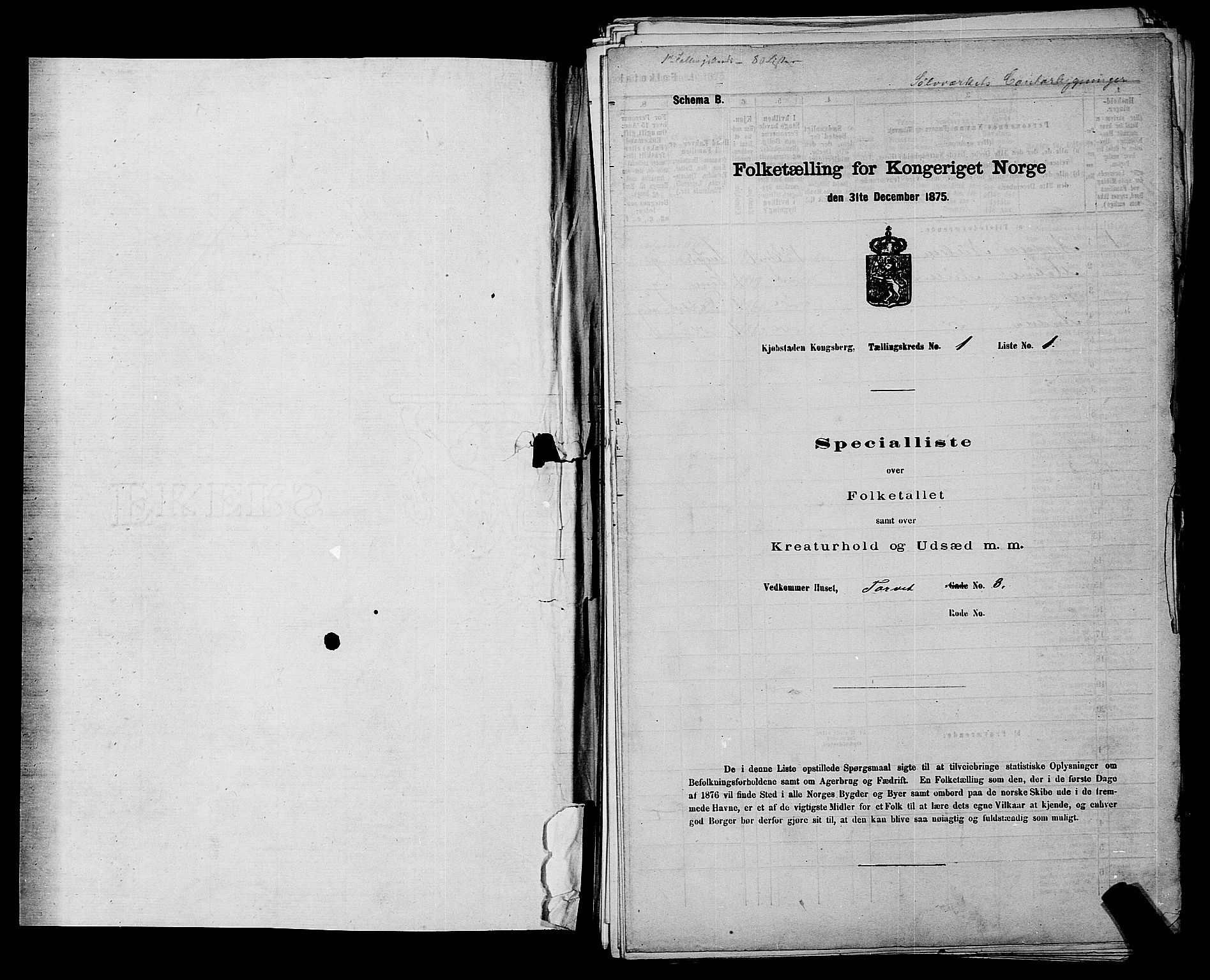 SAKO, Folketelling 1875 for 0604B Kongsberg prestegjeld, Kongsberg kjøpstad, 1875, s. 38