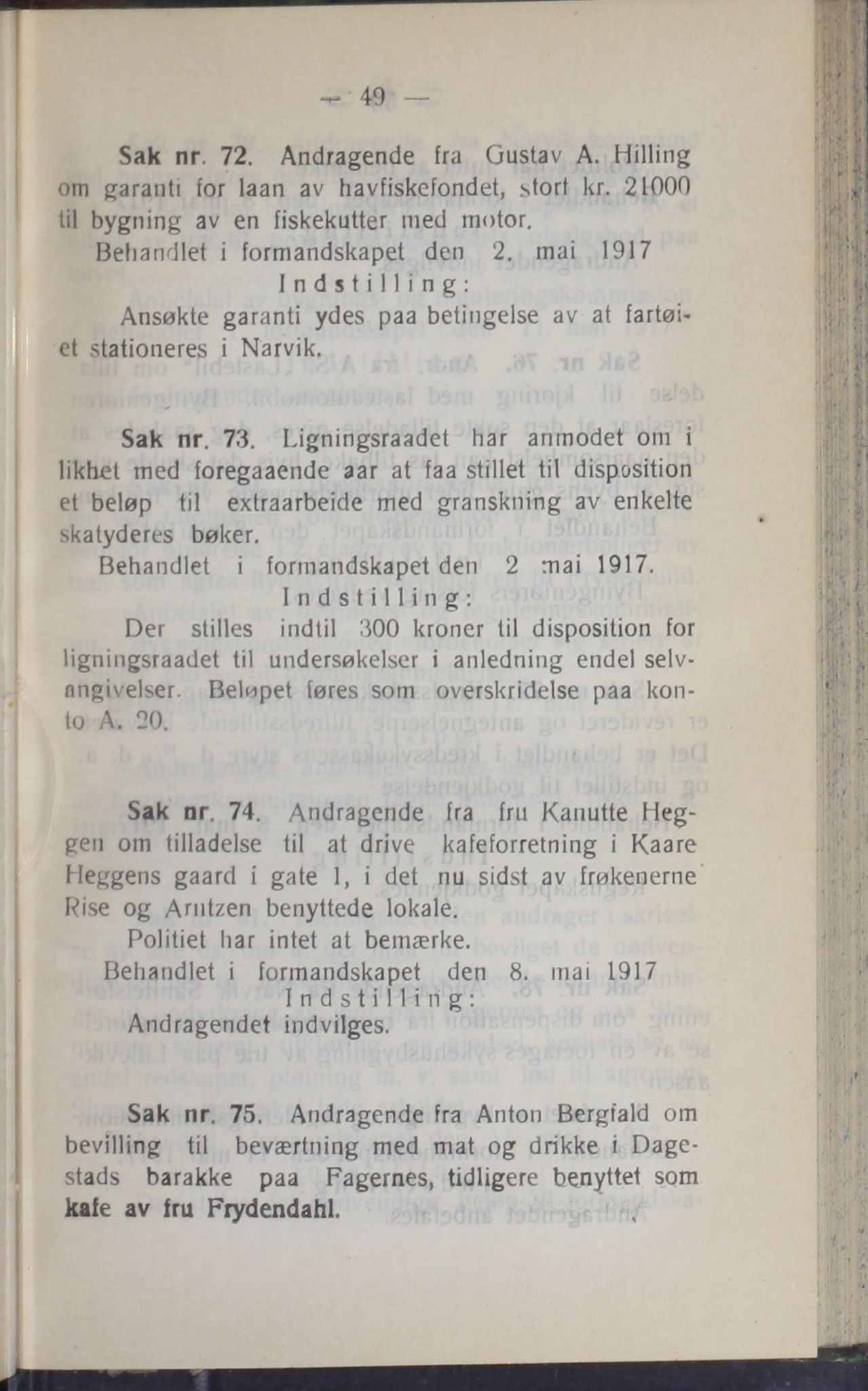 Narvik kommune. Formannskap , AIN/K-18050.150/A/Ab/L0007: Møtebok, 1917