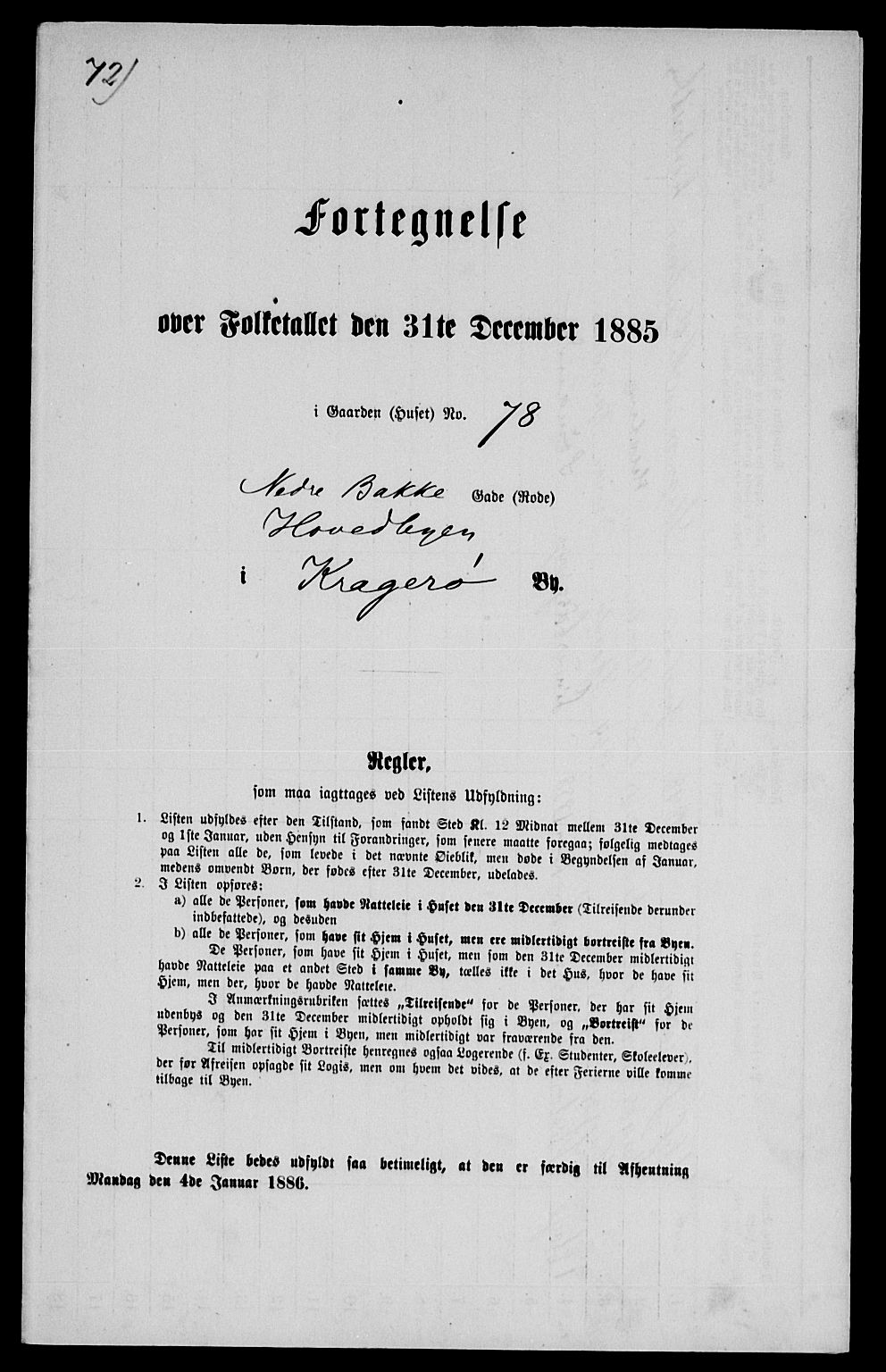 SAKO, Folketelling 1885 for 0801 Kragerø kjøpstad, 1885, s. 1177