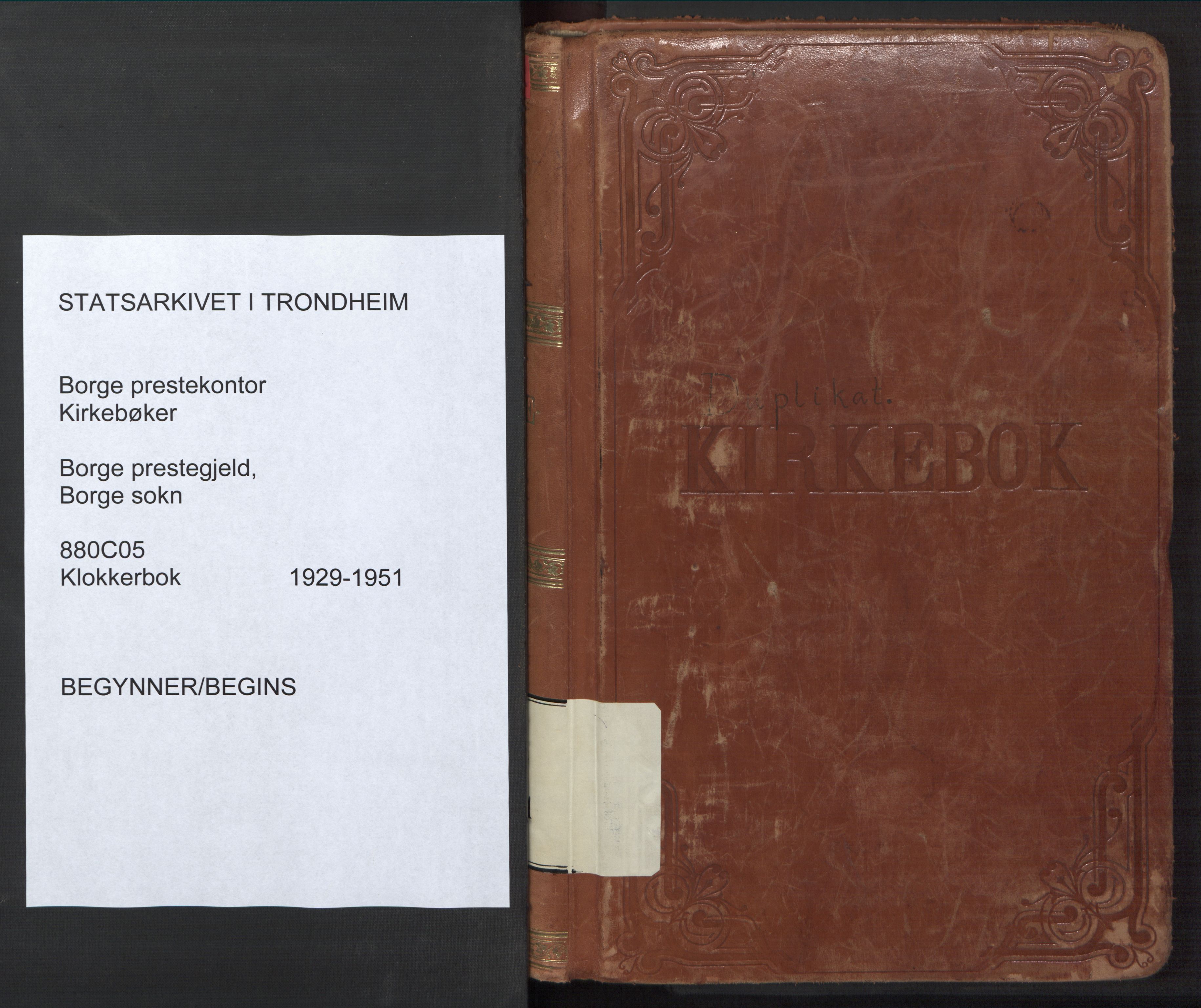 Ministerialprotokoller, klokkerbøker og fødselsregistre - Nordland, SAT/A-1459/880/L1143: Klokkerbok nr. 880C05, 1929-1951