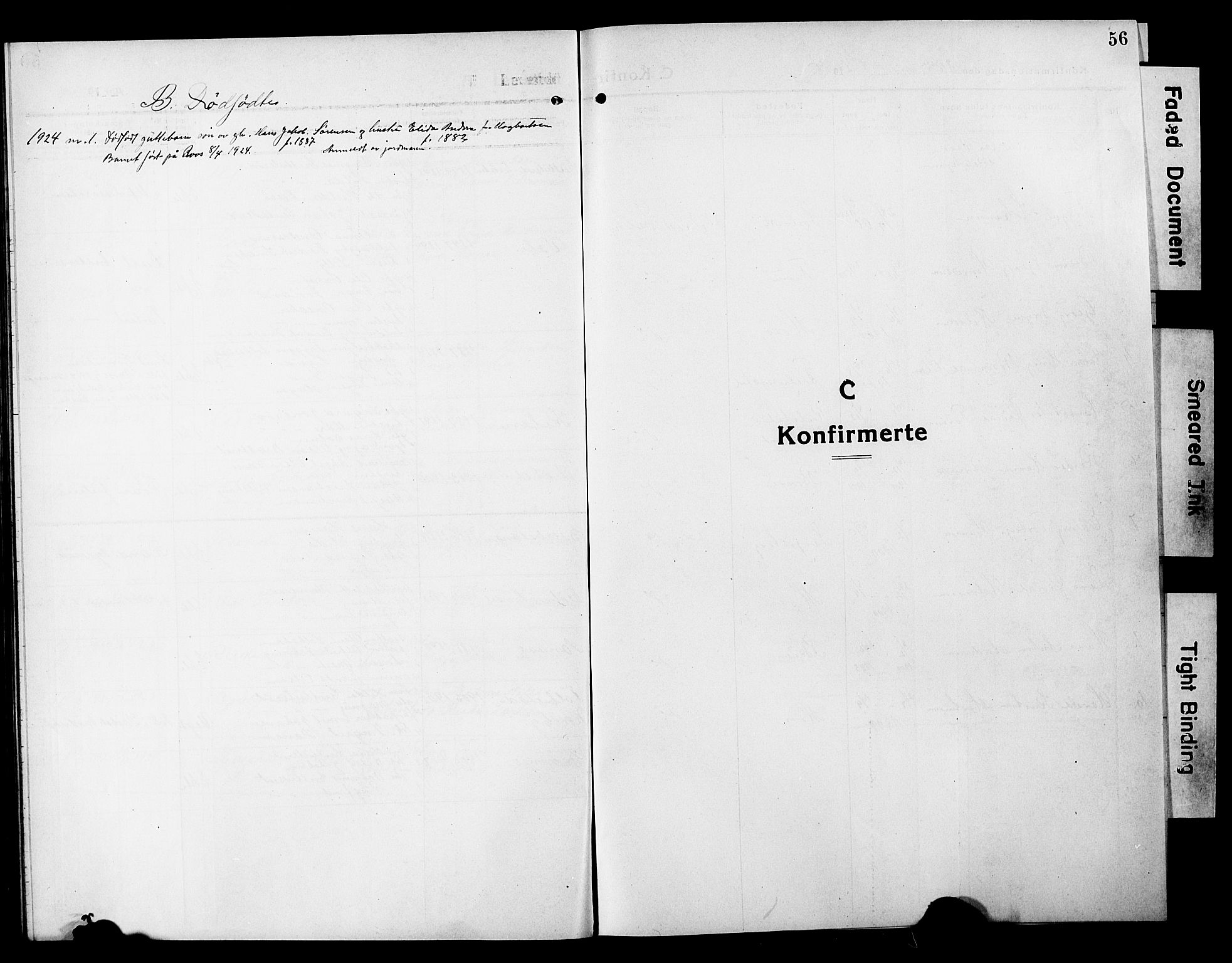 Våler prestekontor Kirkebøker, AV/SAO-A-11083/G/Ga/L0005: Klokkerbok nr. I 5, 1915-1931, s. 56