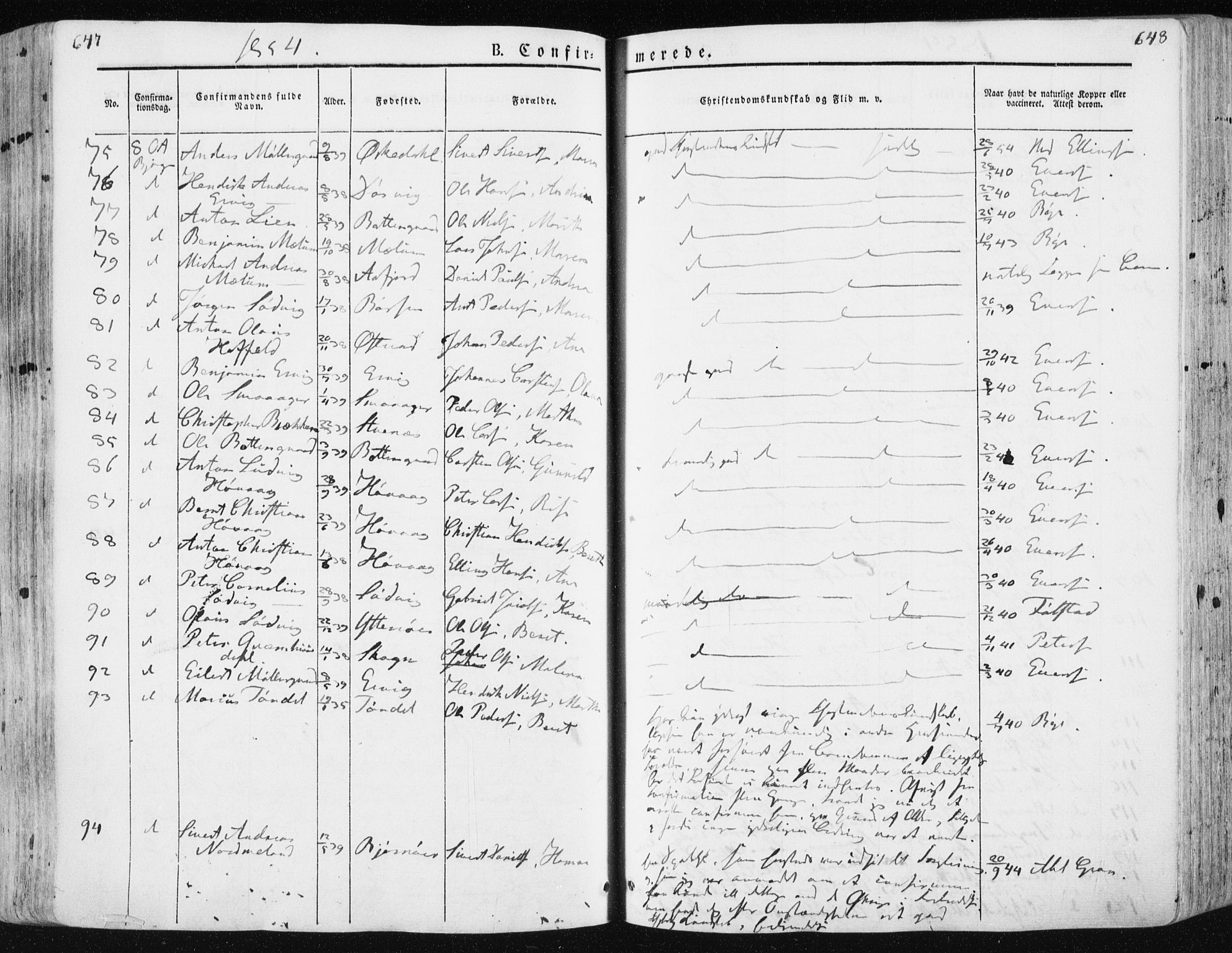 Ministerialprotokoller, klokkerbøker og fødselsregistre - Sør-Trøndelag, SAT/A-1456/659/L0736: Ministerialbok nr. 659A06, 1842-1856, s. 647-648