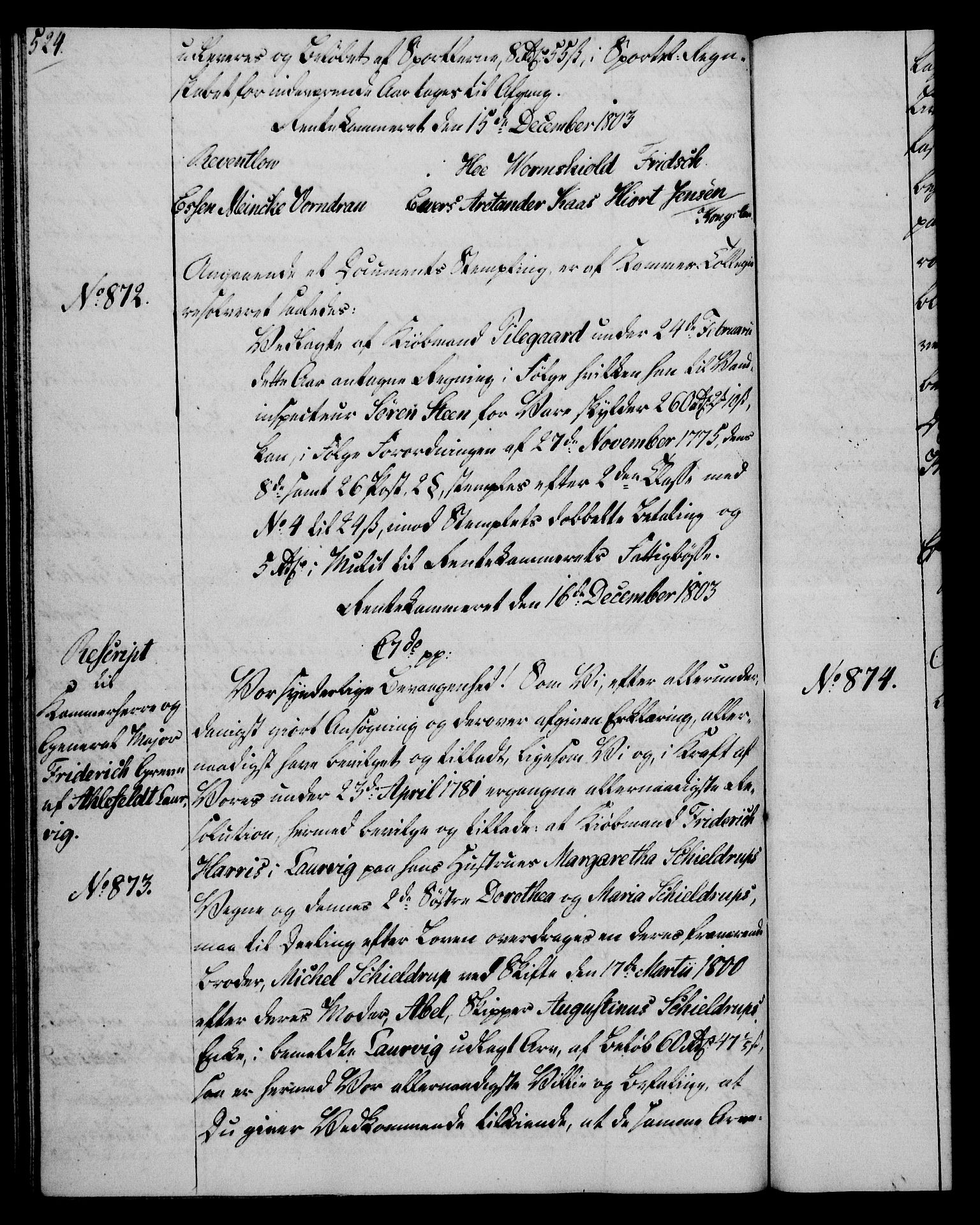 Rentekammeret, Kammerkanselliet, AV/RA-EA-3111/G/Gg/Gga/L0017: Norsk ekspedisjonsprotokoll med register (merket RK 53.17), 1801-1803, s. 524