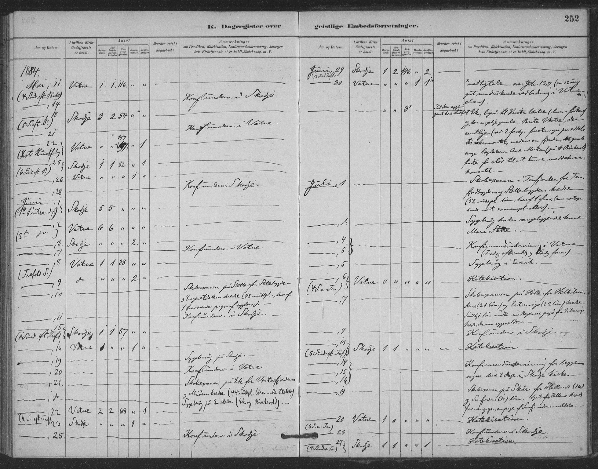 Ministerialprotokoller, klokkerbøker og fødselsregistre - Møre og Romsdal, AV/SAT-A-1454/524/L0356: Ministerialbok nr. 524A08, 1880-1899, s. 252