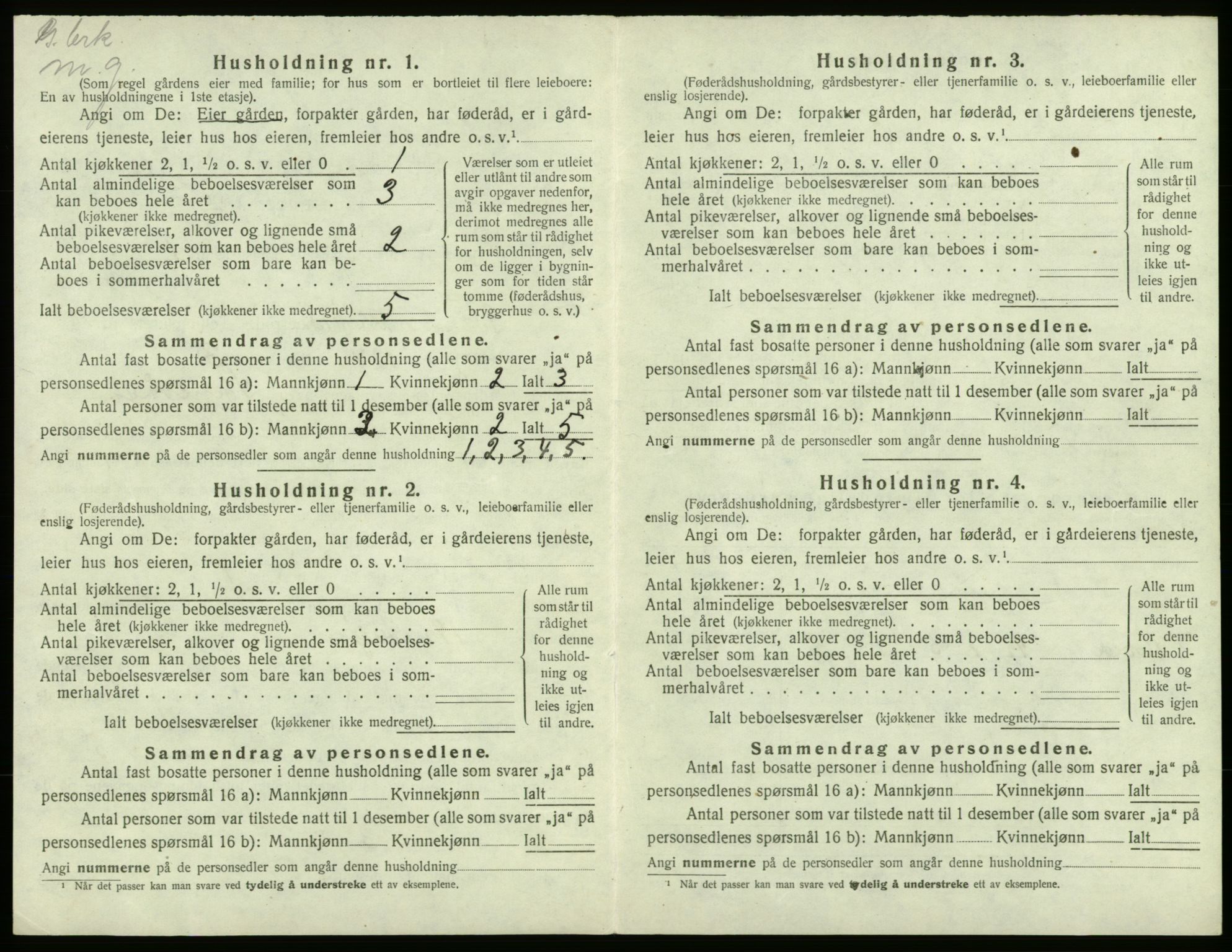 SAB, Folketelling 1920 for 1220 Bremnes herred, 1920, s. 819