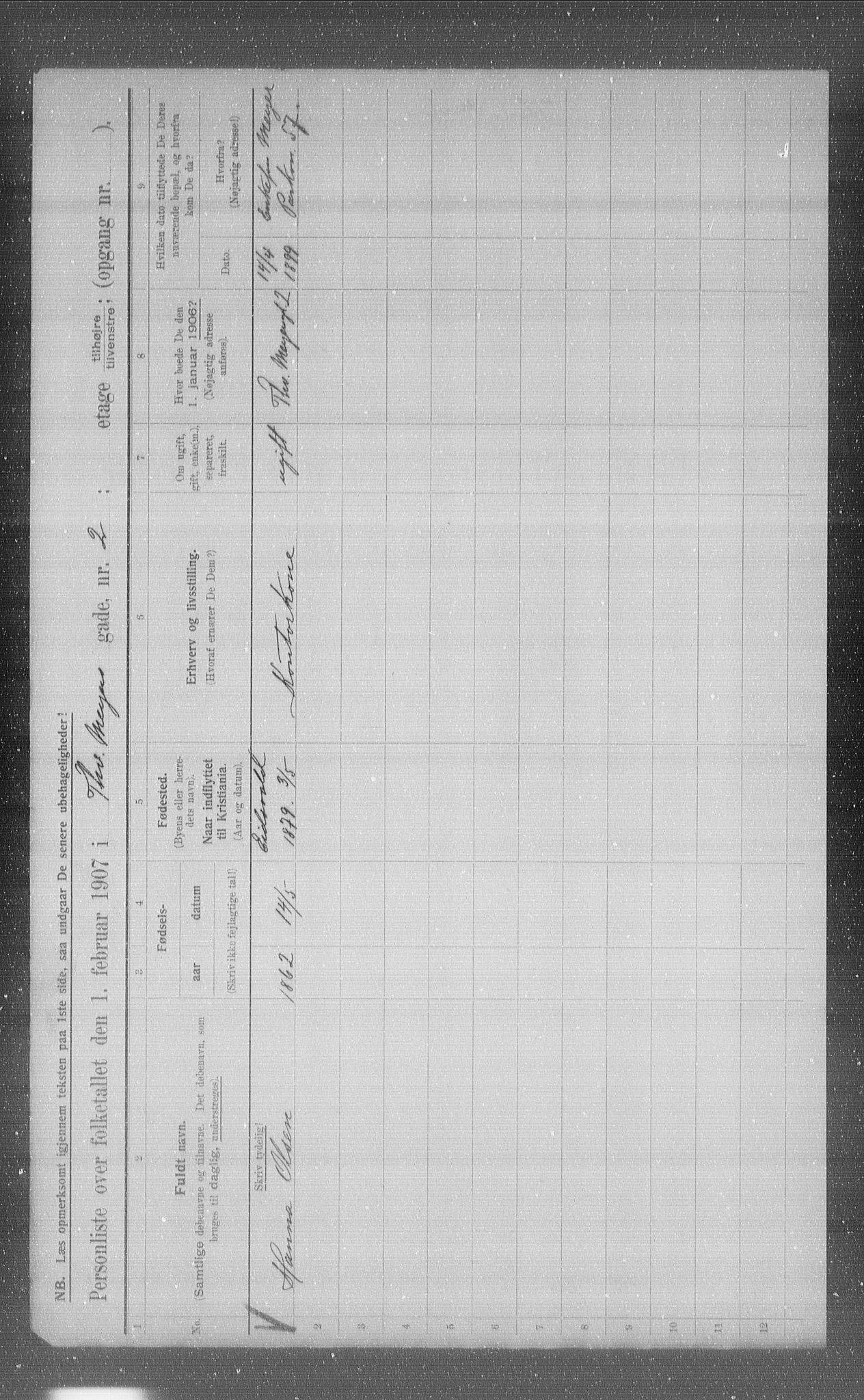 OBA, Kommunal folketelling 1.2.1907 for Kristiania kjøpstad, 1907, s. 55691