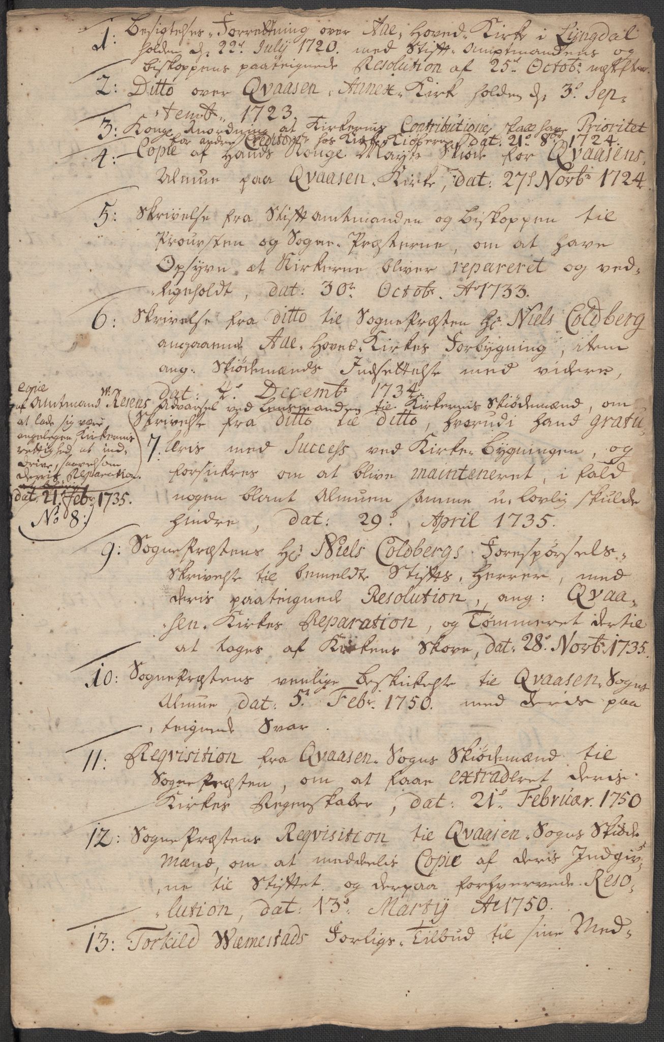 Riksarkivets diplomsamling, RA/EA-5965/F15/L0032: Prestearkiv Vest-Agder, 1652-1741, s. 100