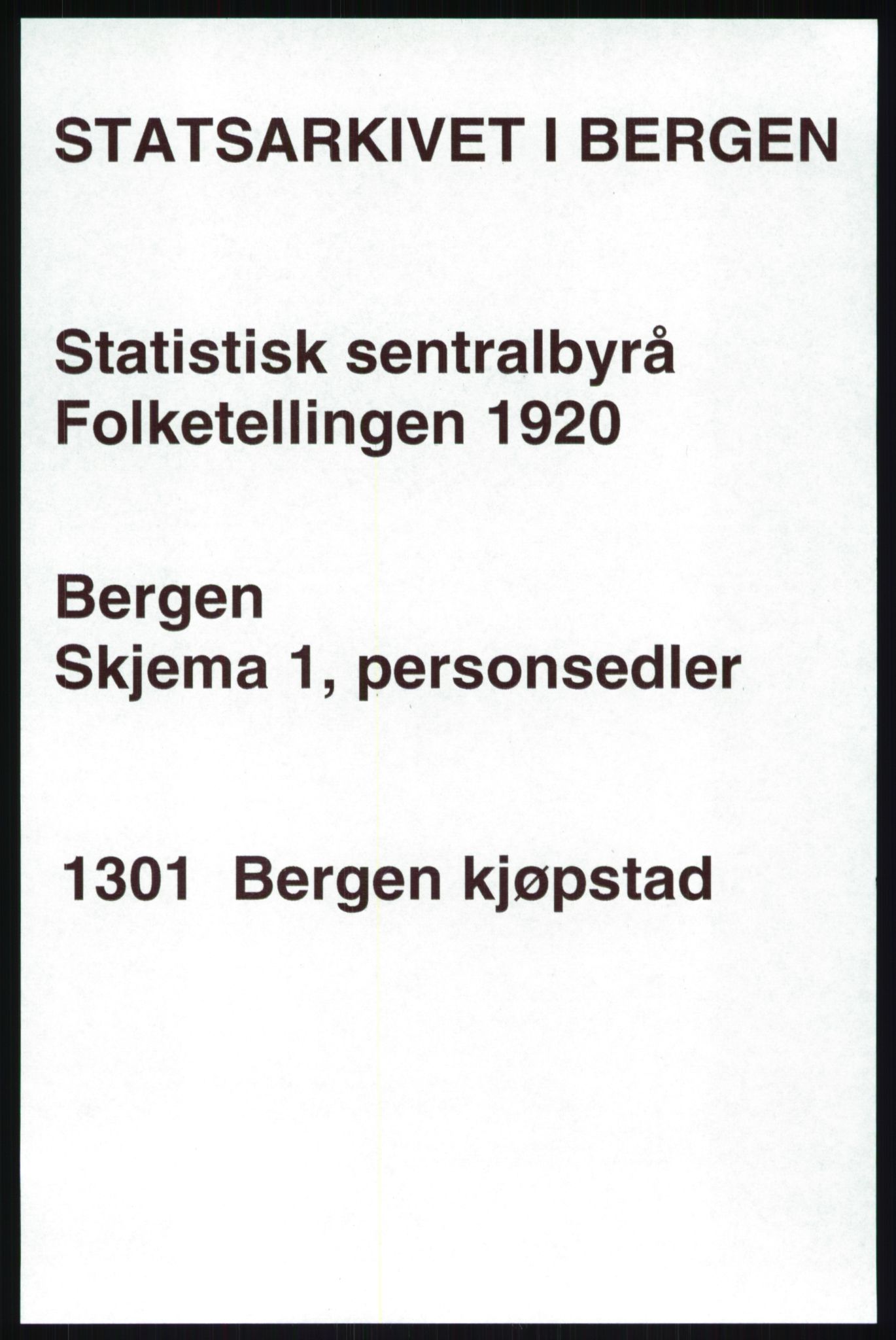 SAB, Folketelling 1920 for 1301 Bergen kjøpstad, 1920, s. 247409