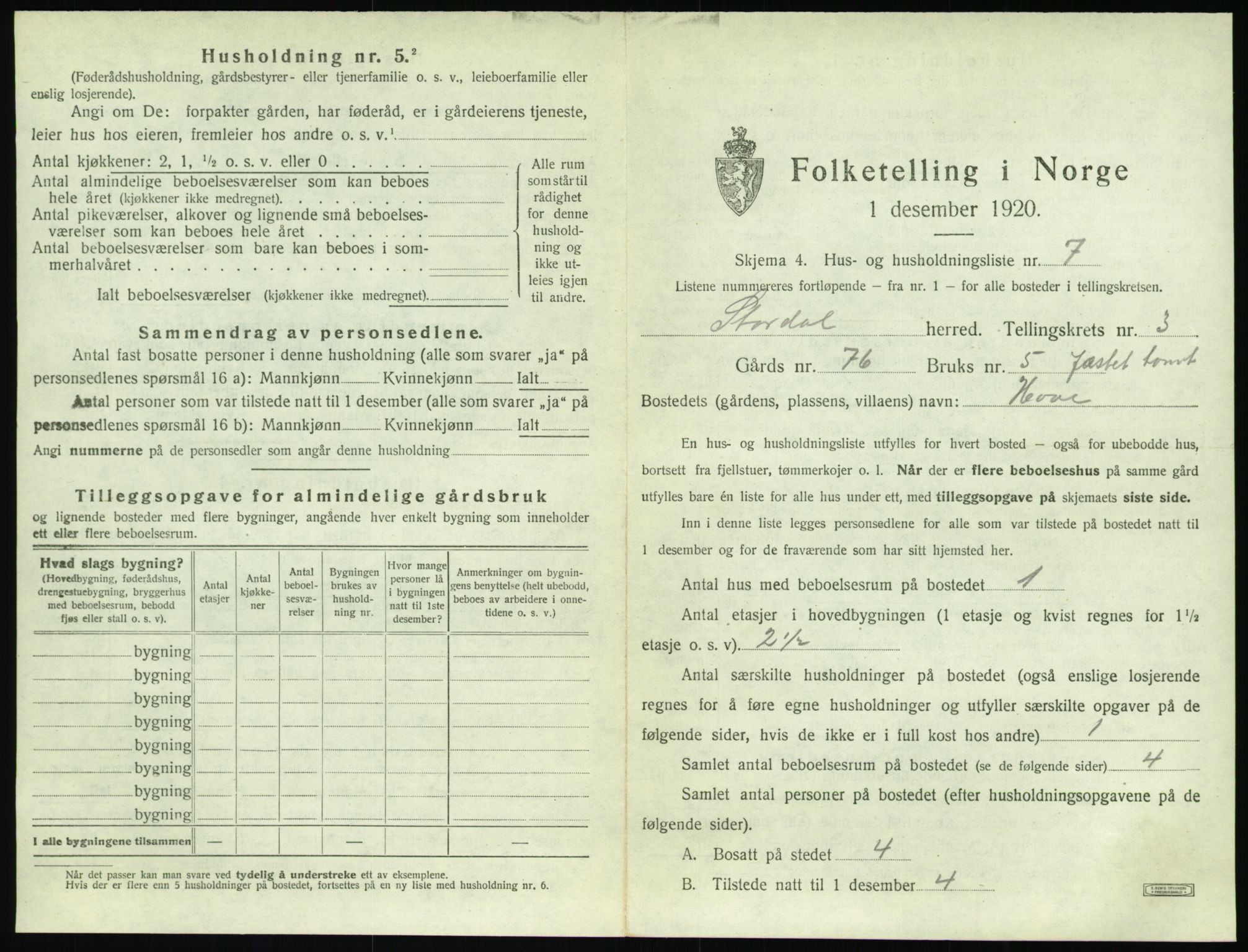 SAT, Folketelling 1920 for 1526 Stordal herred, 1920, s. 114