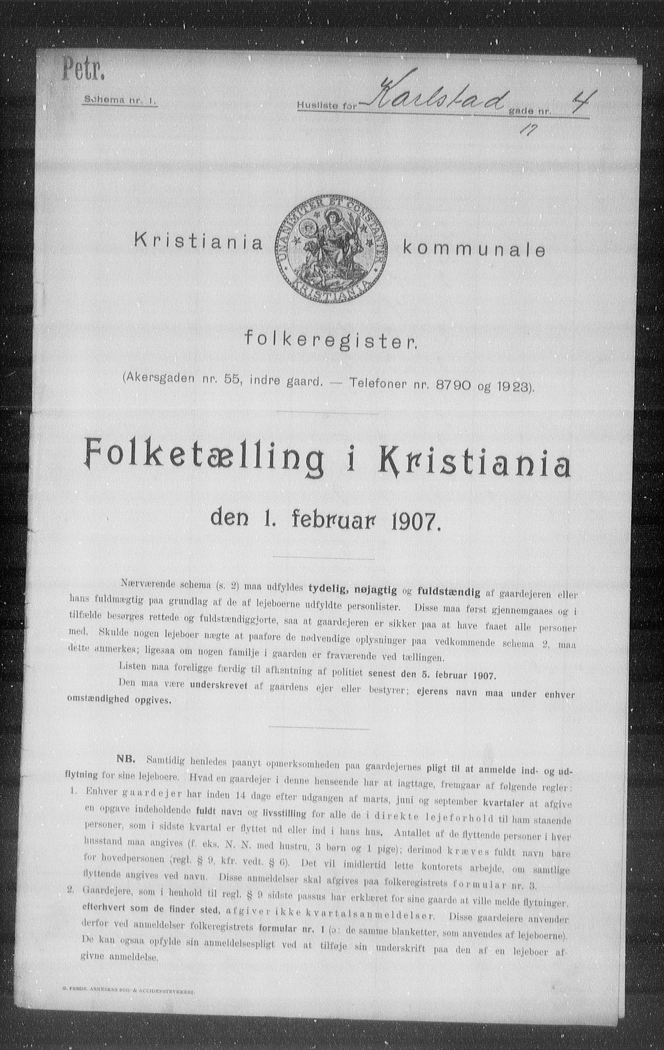 OBA, Kommunal folketelling 1.2.1907 for Kristiania kjøpstad, 1907, s. 24970