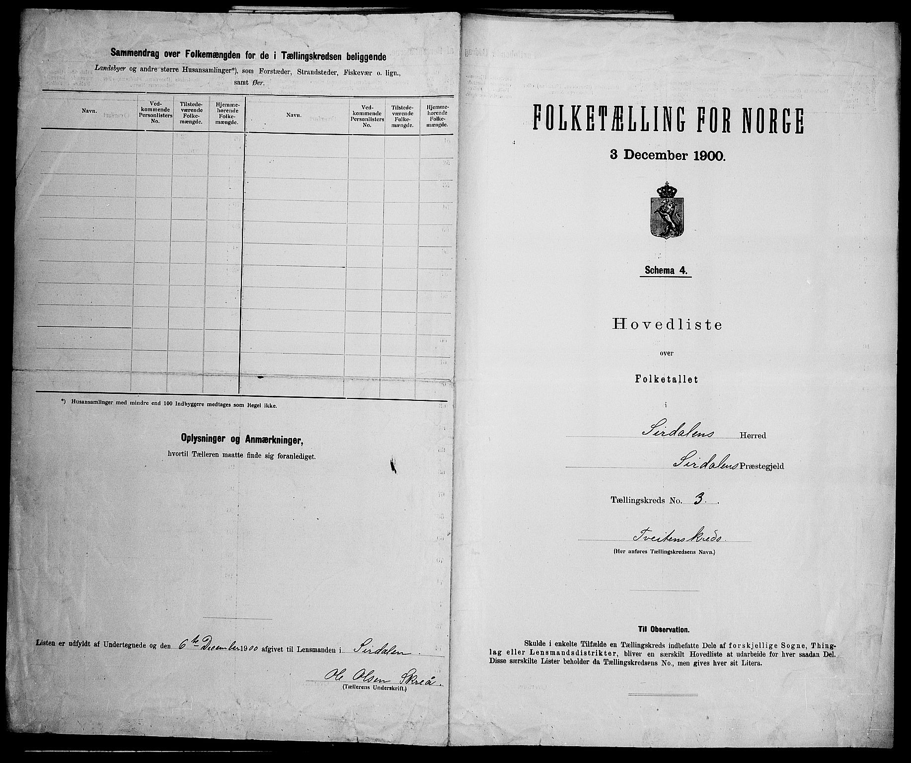 SAK, Folketelling 1900 for 1046 Sirdal herred, 1900, s. 22