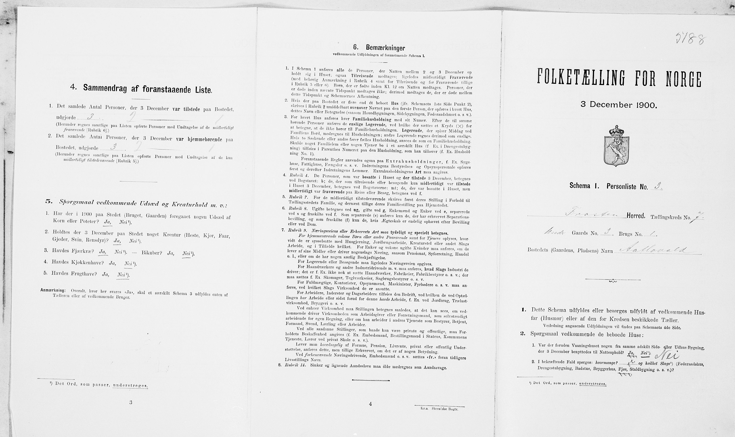 SAT, Folketelling 1900 for 1717 Frosta herred, 1900, s. 823