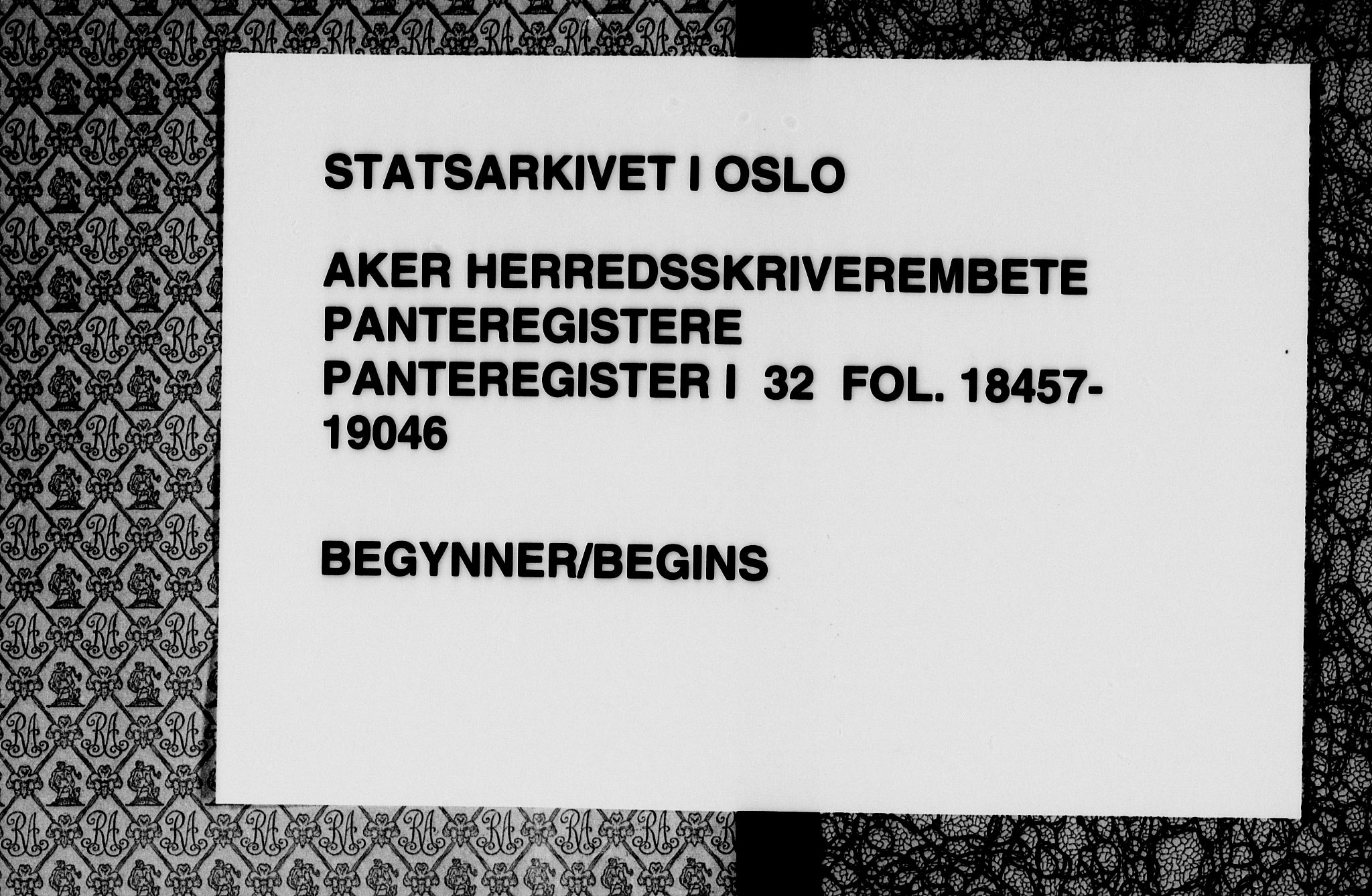 Aker herredsskriveri, SAO/A-10896/G/Ga/Gab/Gaba/L0032: Panteregister nr. I 32, 1913-1950