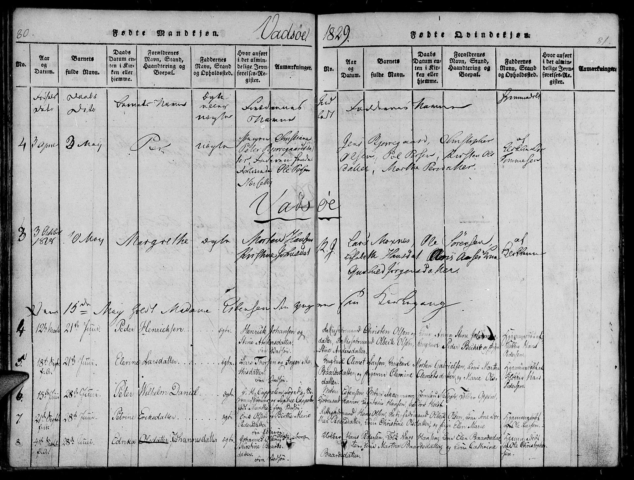 Vadsø sokneprestkontor, AV/SATØ-S-1325/H/Ha/L0003kirke: Ministerialbok nr. 3 /1, 1821-1839, s. 80-81