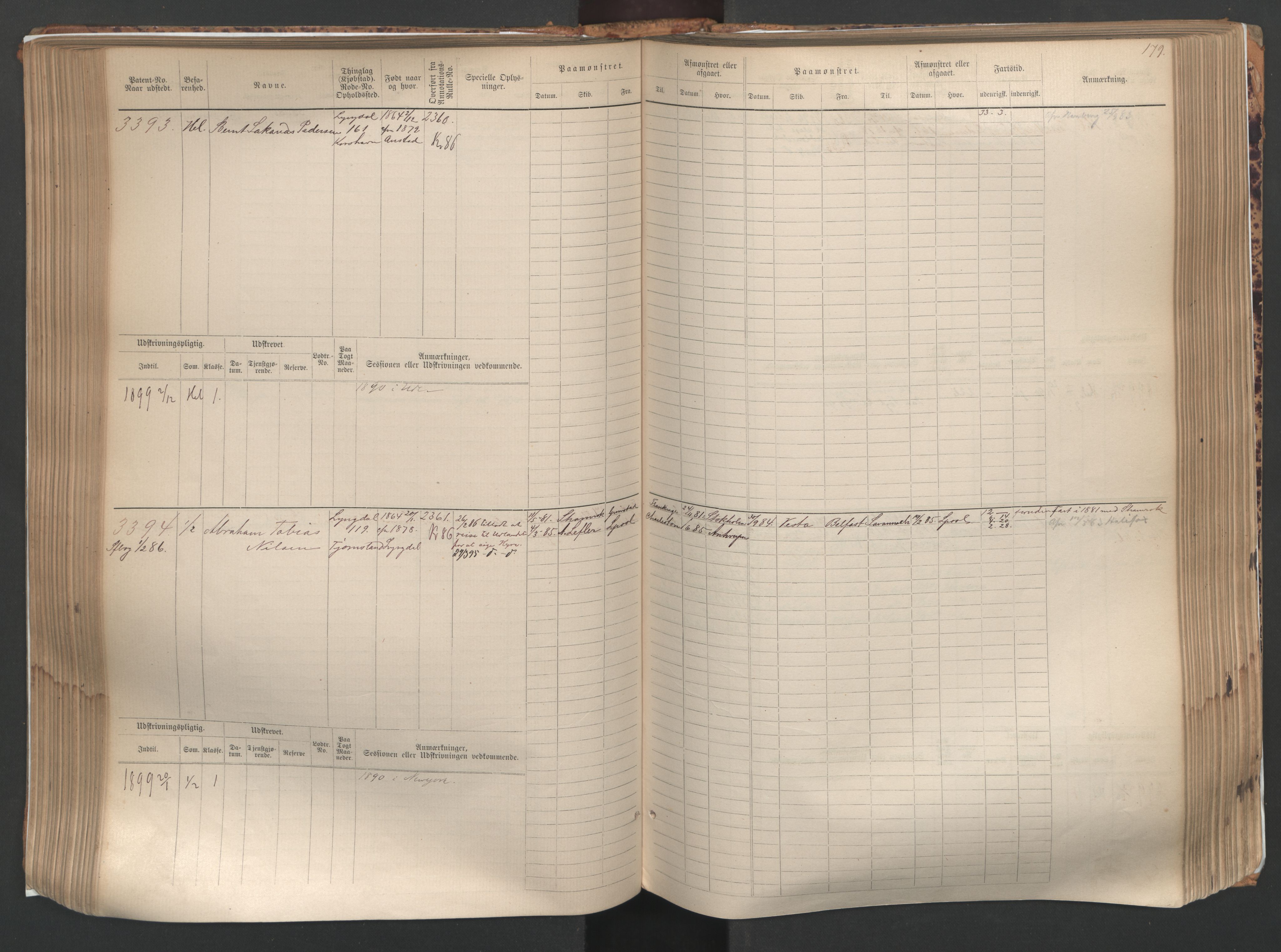 Farsund mønstringskrets, AV/SAK-2031-0017/F/Fb/L0005: Hovedrulle nr 3041-3804, M-8, 1883-1930, s. 182