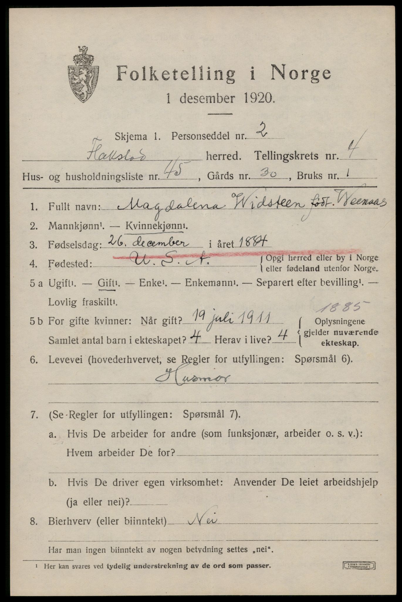 SAT, Folketelling 1920 for 1859 Flakstad herred, 1920, s. 3429